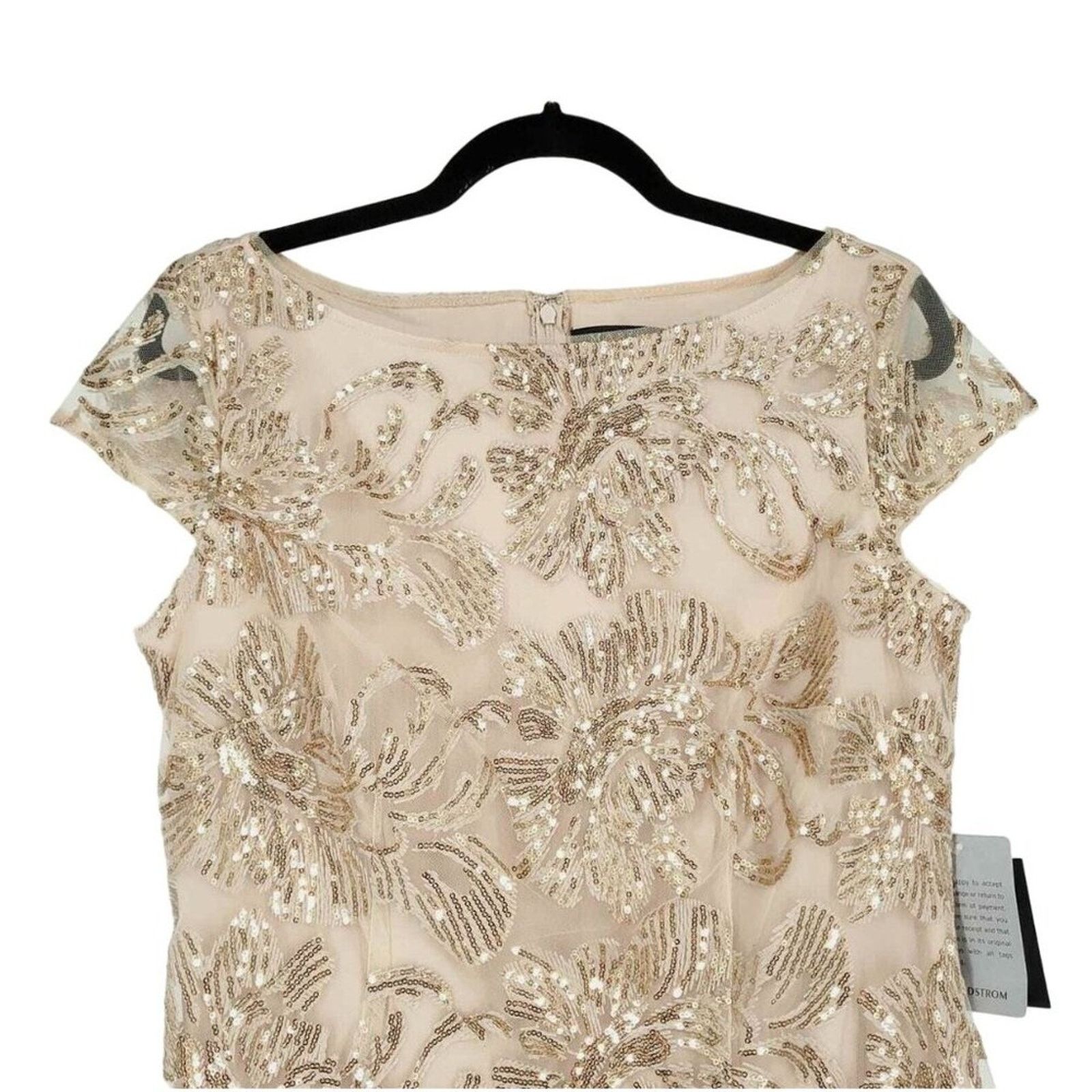 Emiliano Rinaldi Marina Rinaldi Sequin Embroidered Cocktail Sheath Dress 10 Size L / US 10 / IT 46 - 6 Thumbnail
