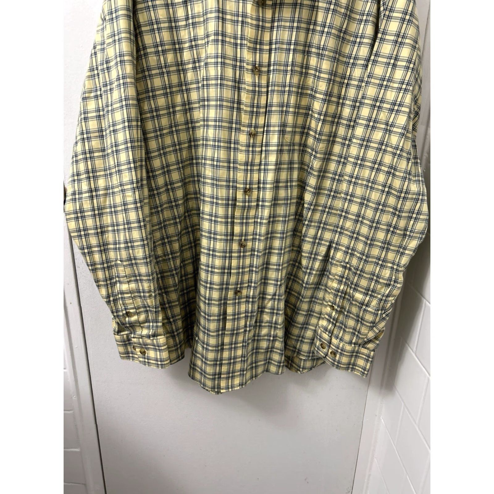 Vintage VINTAGE LL Bean Twill Sport Shirt Mens XL Yellow Plaid Button-Down 503307 Size US XL / EU 56 / 4 - 3 Thumbnail