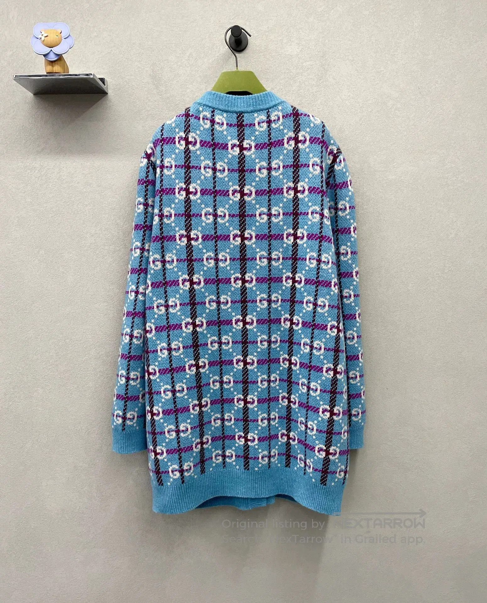 Gucci Gucci GG Monogram Blue Knit Cardigan. Size XL / US 12-14 / IT 48-50 - 2 Thumbnail