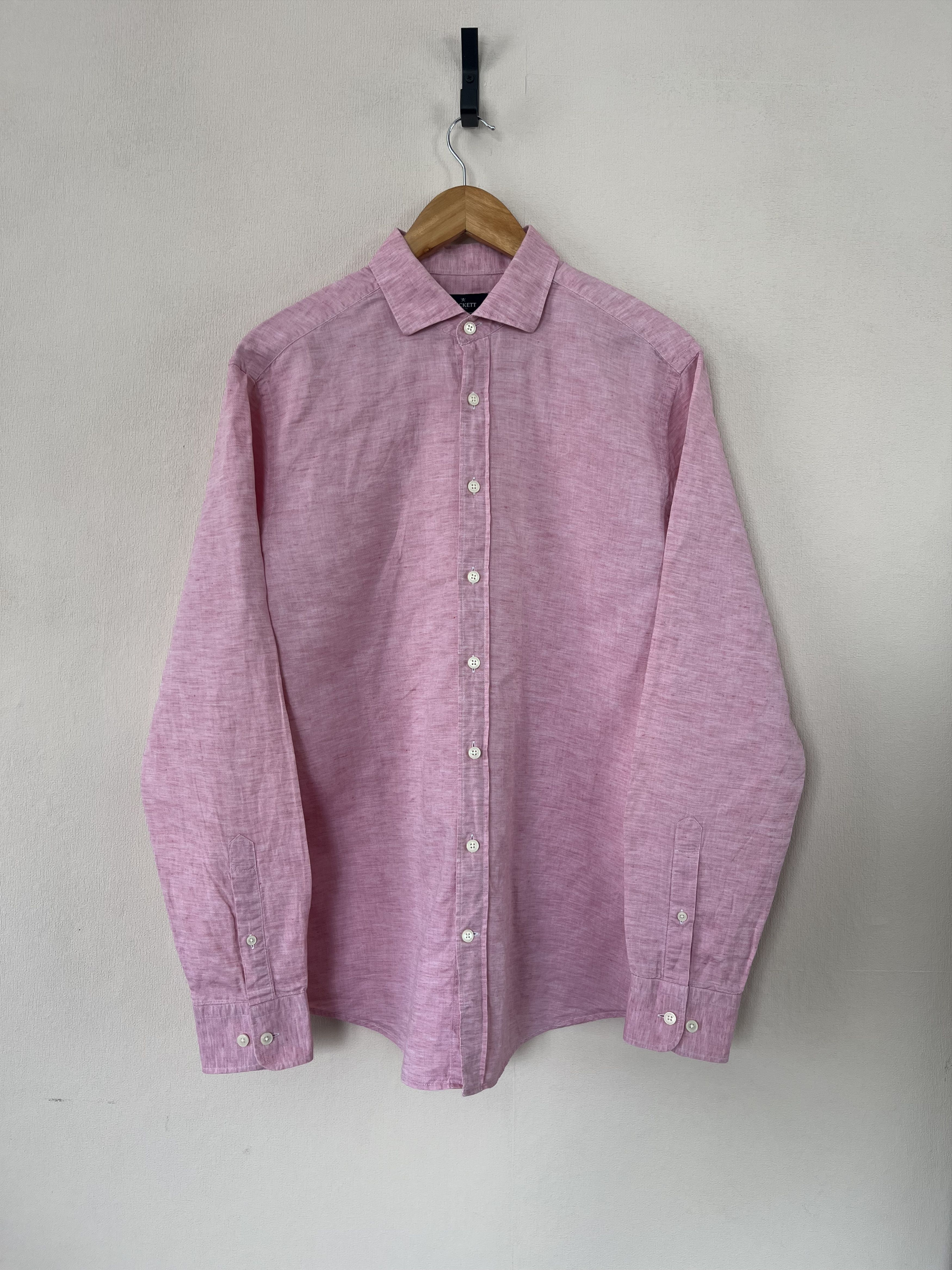 Hackett Hackett London Linen Cotton Slim Fit Shirt YARN DYD LN Size US L / EU 52-54 / 3 - 1 Thumbnail