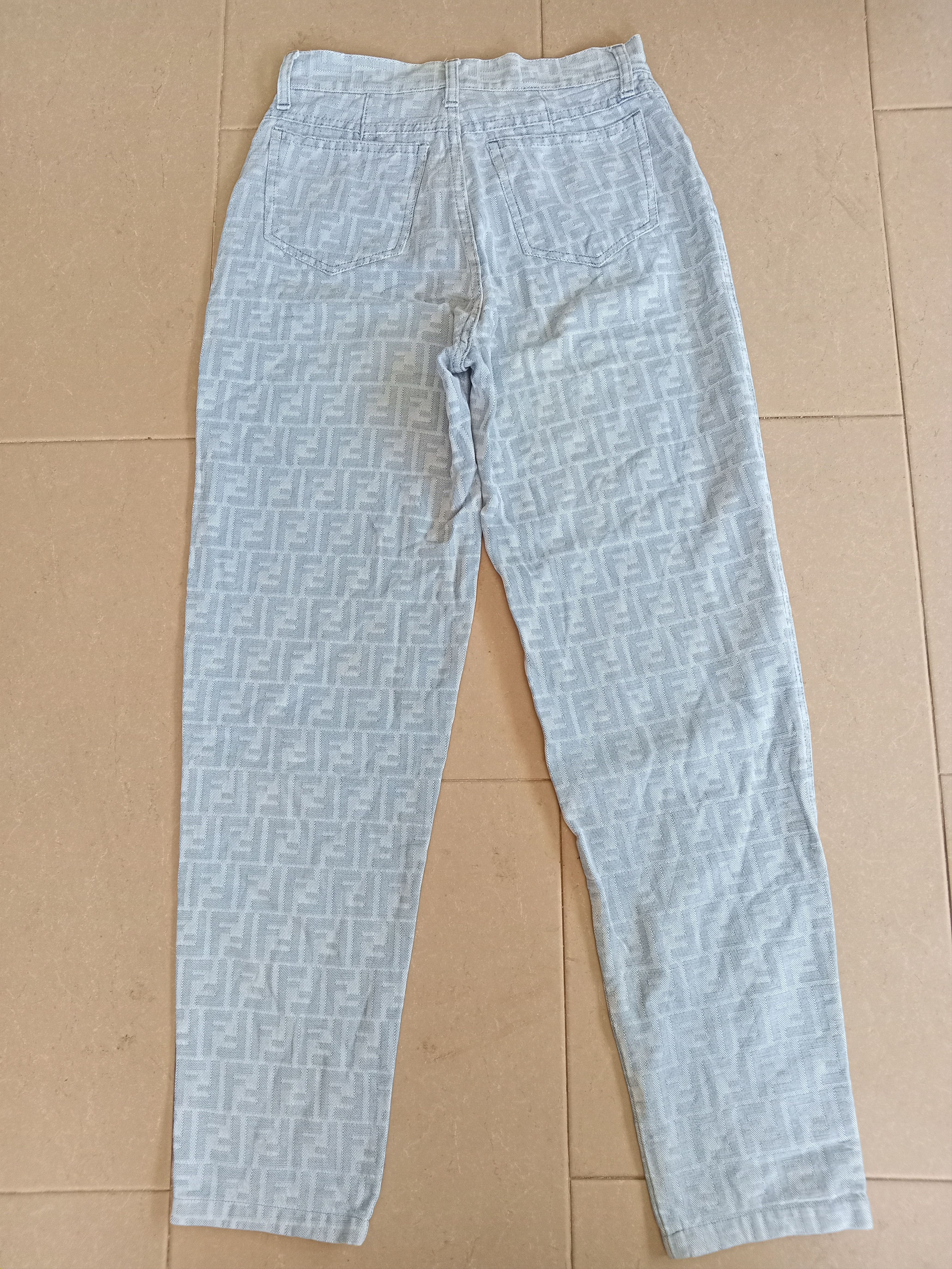 Fendi × Vintage Vtg Fendi Zucca Monogram Denim High Waist Jeans Size 26" / US 2 / IT 38 - 8 Thumbnail