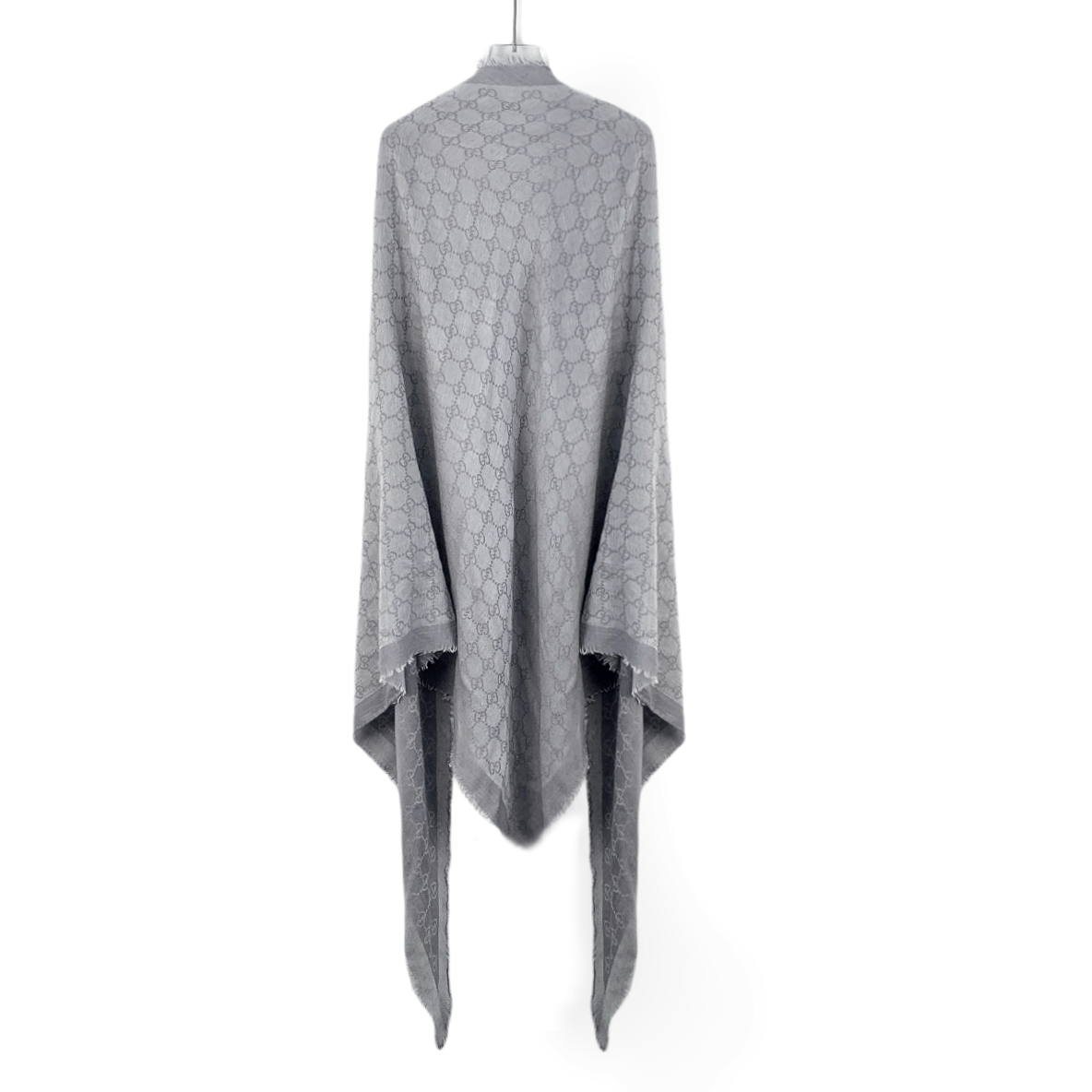 Gucci Gucci Logo Jacquard Shawl Silver Grey (186×76cm) Size ONE SIZE - 8 Thumbnail