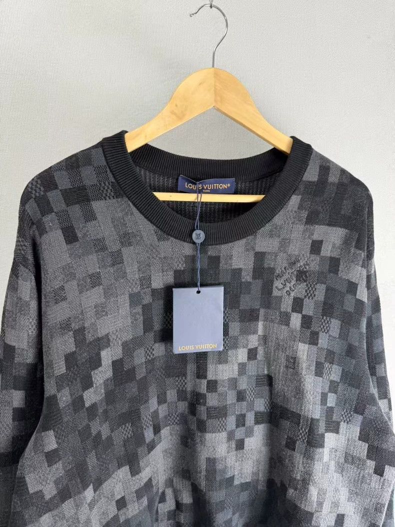 Louis Vuitton Louis Vuitton Louis Vuitton Black Gray Checkered Sweater-2 Size US XXL / EU 58 / 5 - 2 Thumbnail