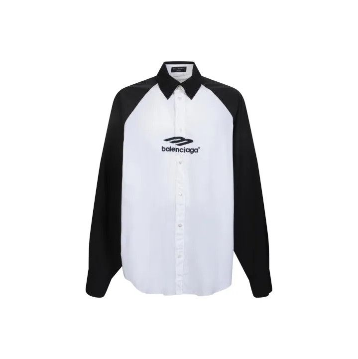 Balenciaga Balenciaga Contrast Logo Long Sleeve Shirt Size US XXS / EU 40 - 1 Thumbnail