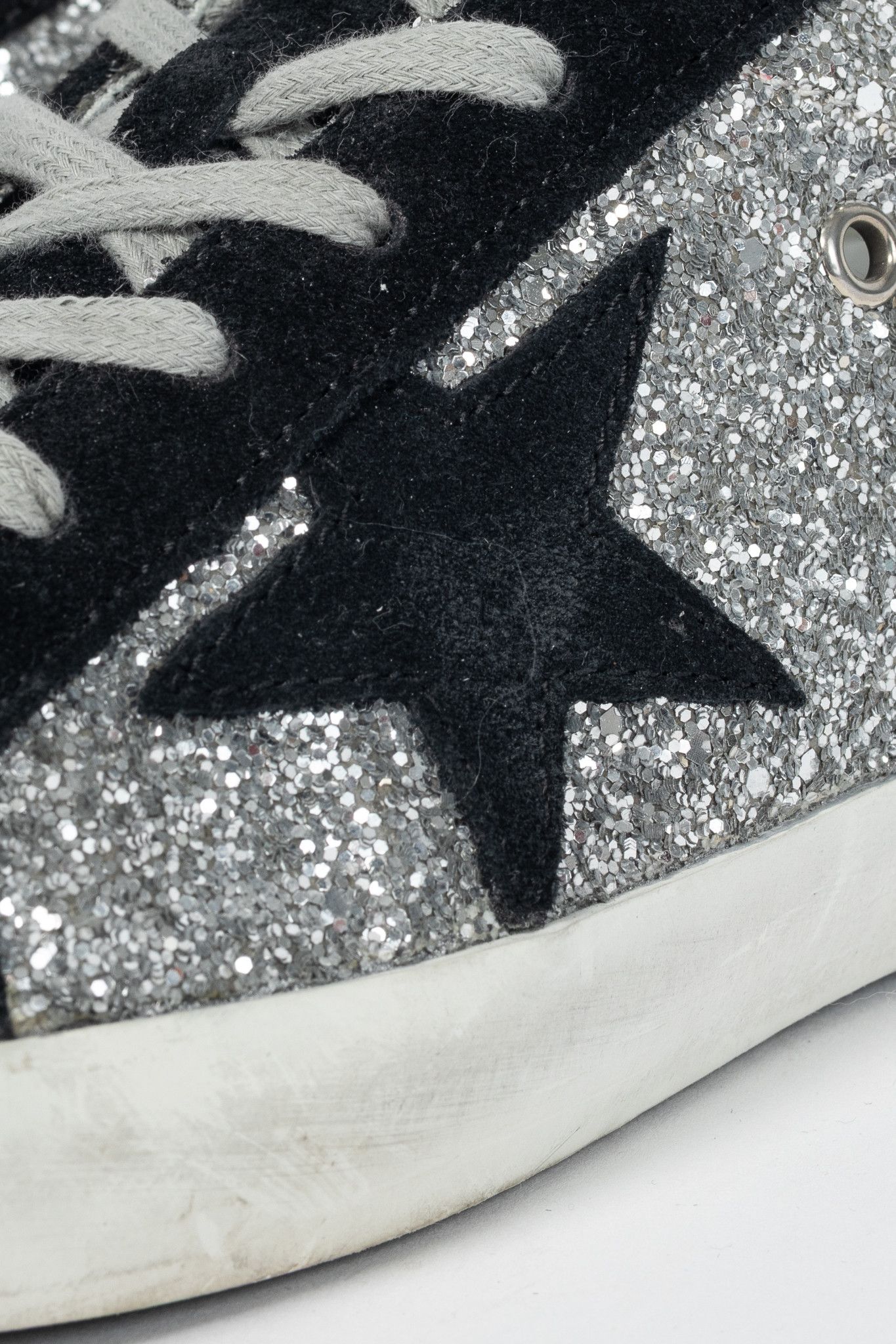 Golden Goose Golden Goose Superstar Glitter & Suede Star Sneakers Size US 8.5 / IT 38.5 - 7 Thumbnail