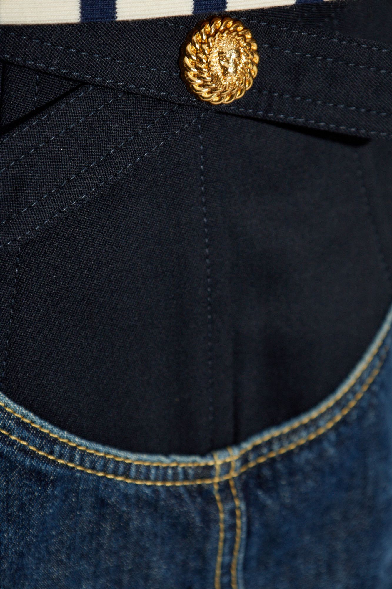 Balmain o1s1wg110526 Balmain Navy Blue Denim Skirt in Blue Size 30" / US 8 / IT 44 - 5 Thumbnail