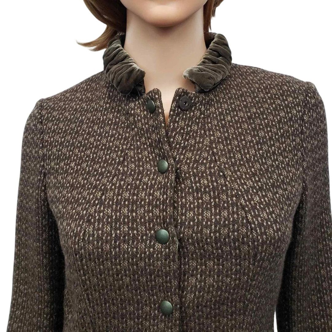 Elie Tahari Elie Tahari Tweed Blazer Jacket Velvet Trim Reversible XS/S Size XS / US 0-2 / IT 36-38 - 4 Thumbnail