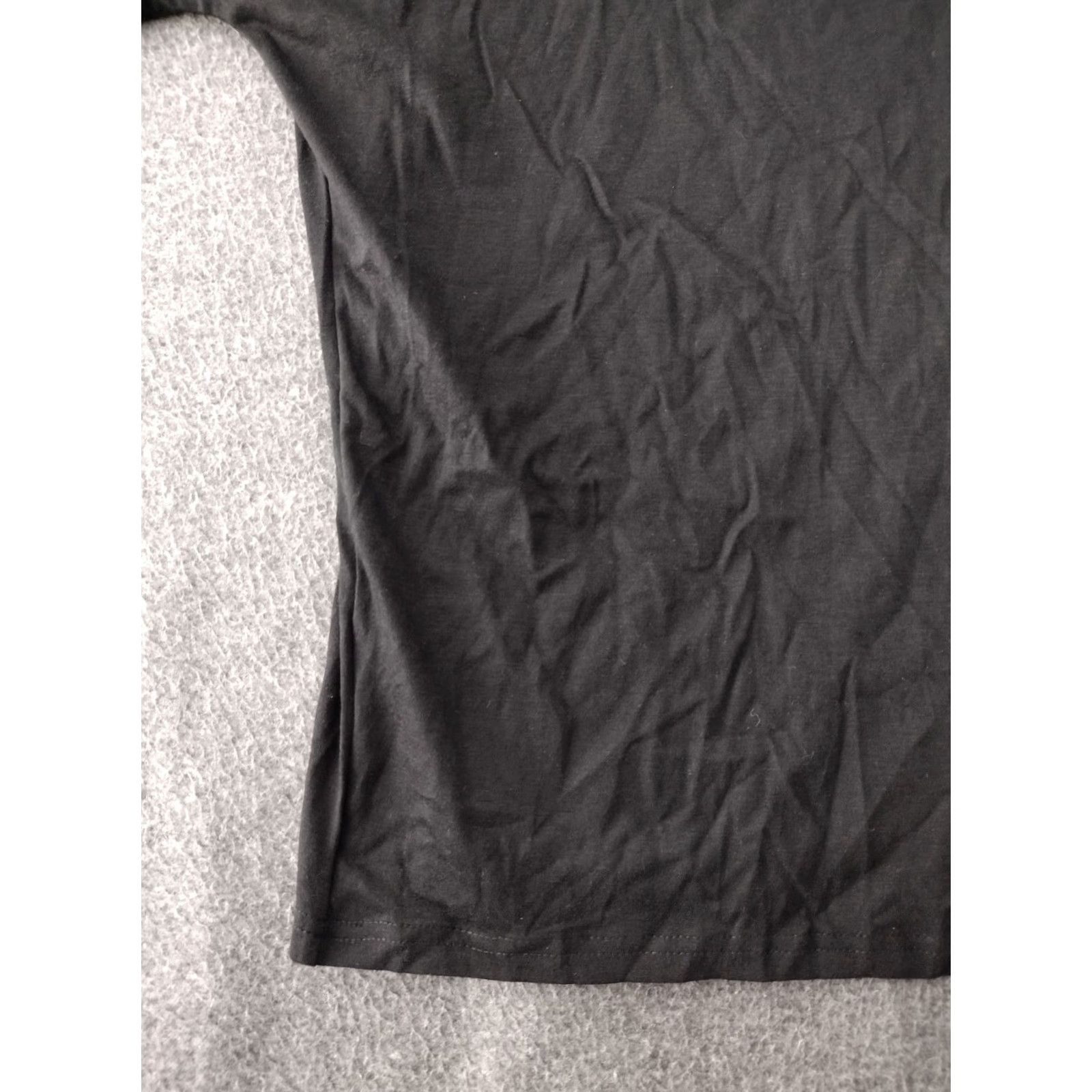 Vintage Thanks Women's Top Blouse 2XL Black Boat Neck 3 Button Shoulder Dolman Sleeve Knit Casual Party/Cocktail Travel Size XXL / US 16-18 / IT 52-54 - 5 Thumbnail