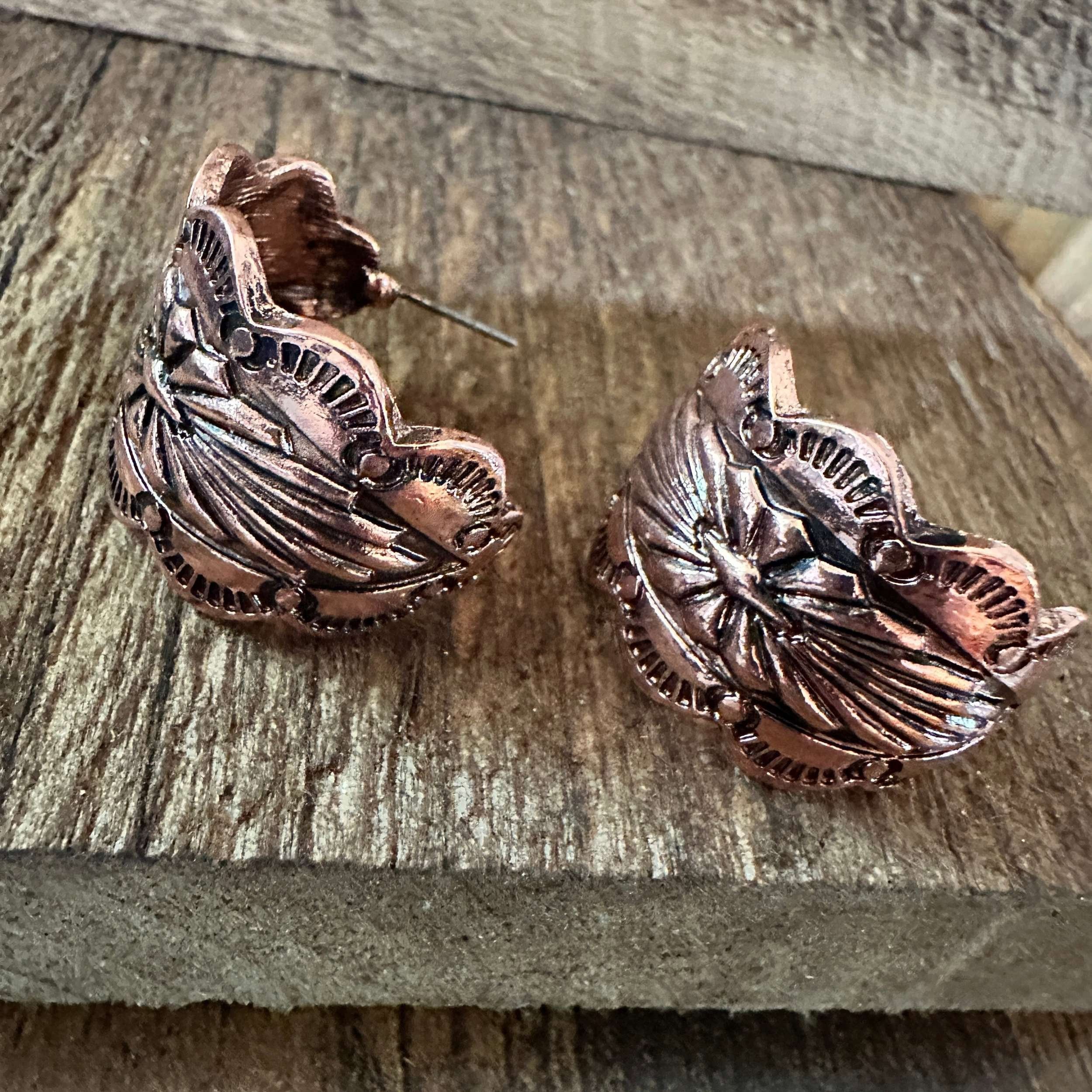 Other Copper Leaf Design Earrings: Embrace Western Elegance Size ONE SIZE - 7 Thumbnail