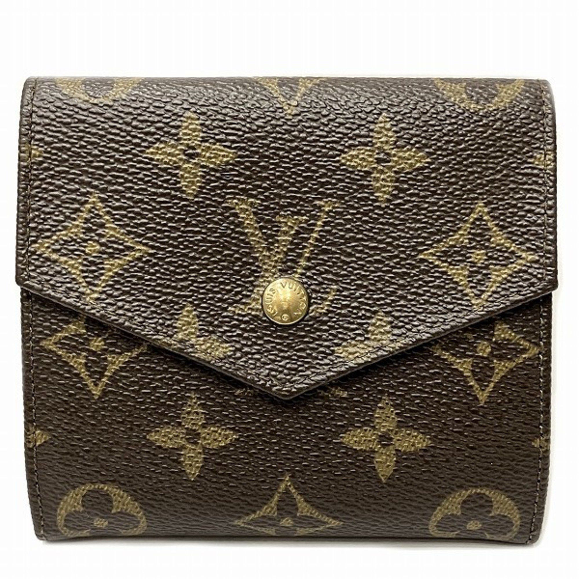 image of Louis Vuitton Monogram Portomone Bier Cult Credit M61660 Double Hook Wallet Bifold Women's in Brown