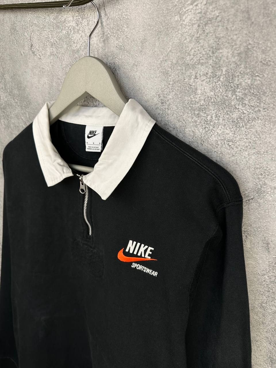 Nike Sportswear Black Rugby Shirt Quarter-Zip Polo LS
