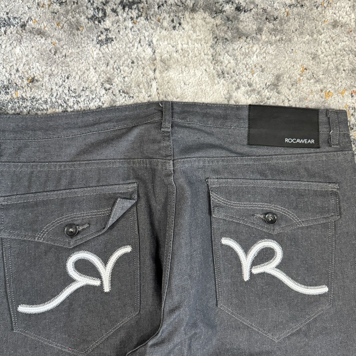 Japanese Brand × Rocawear × Vintage Crazy Vintage y2k Rocawear baggy wide leg embroidered jeans Size US 38 / EU 54 - 3 Thumbnail