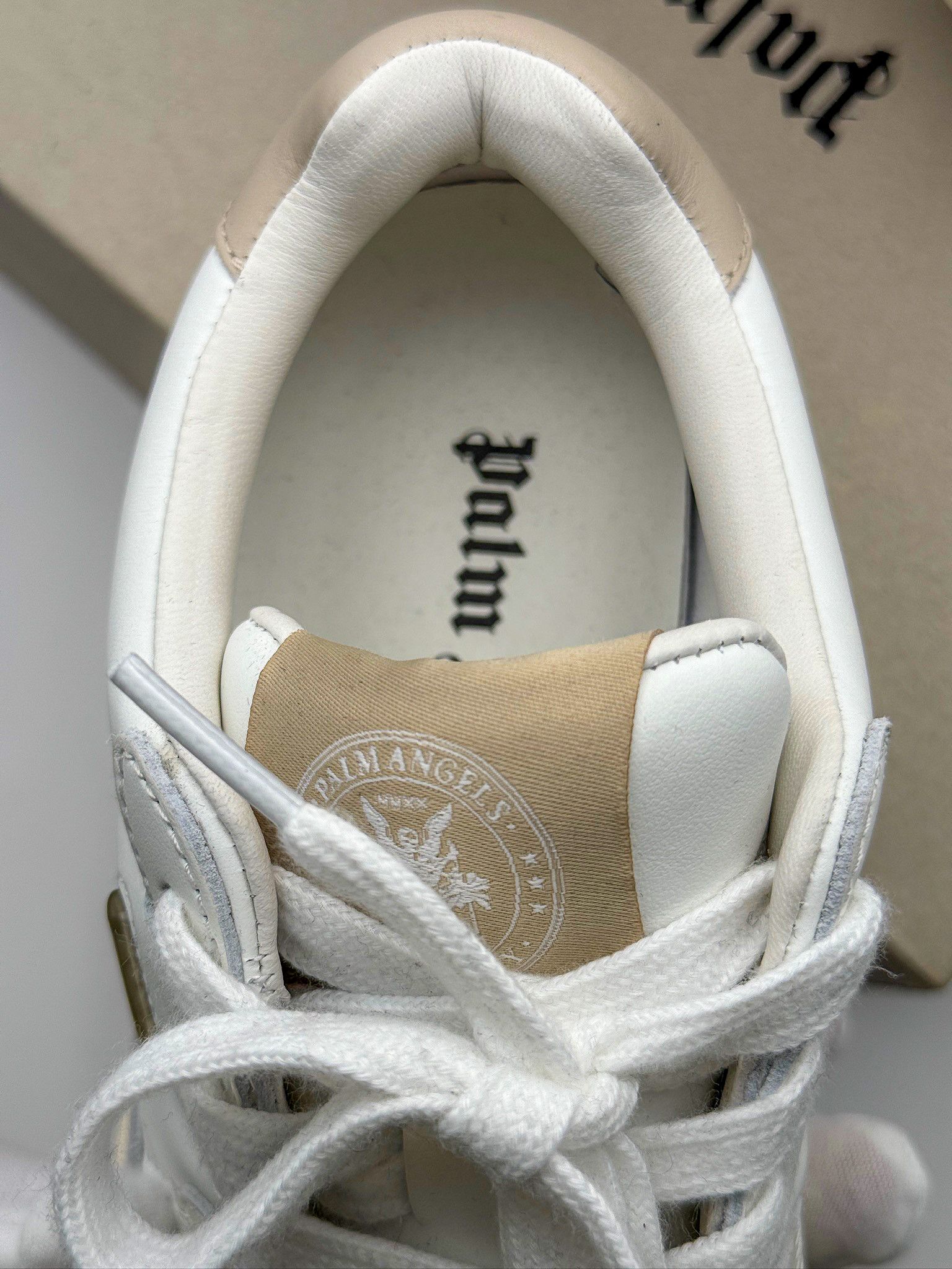 Palm Angels Palm Angels University White Beige Luxury Sneakers Size US 6 / IT 36 - 11 Thumbnail