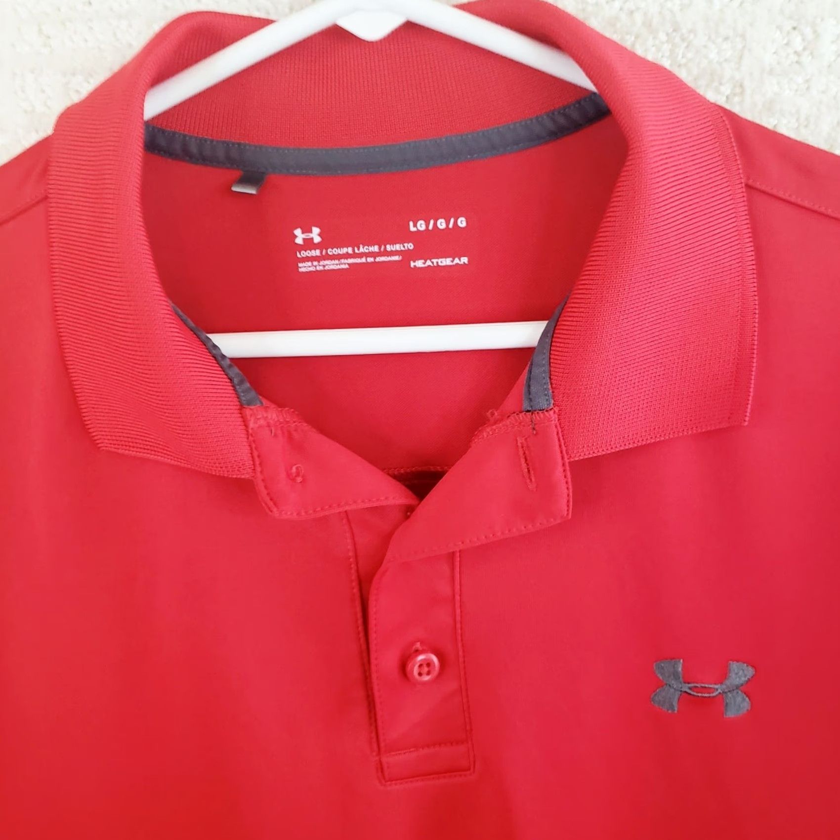 Under Armour Under Armour HeatGear Polo Shirt Mens Regular Fit Short Sleeve Red Size L Cotton Logo Nonstains 90s? Size US L / EU 52-54 / 3 - 4 Thumbnail