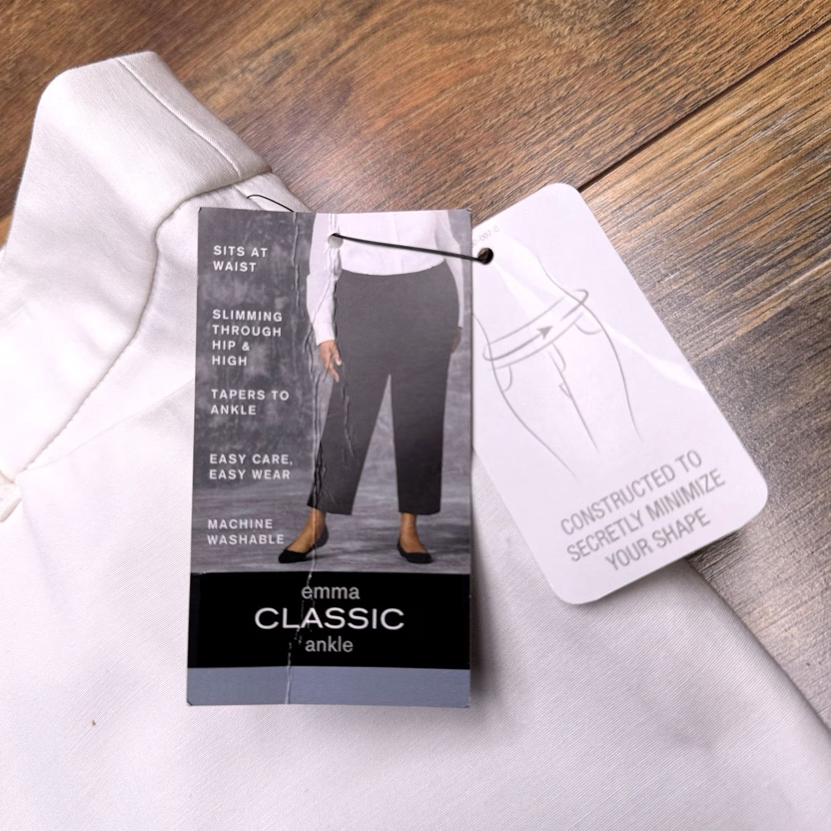 Liz Claiborne Liz Claiborne Emma Classic Slim Leg Pants Womens 18W White High Rise Career New Size 40" / US 18 - 5 Thumbnail