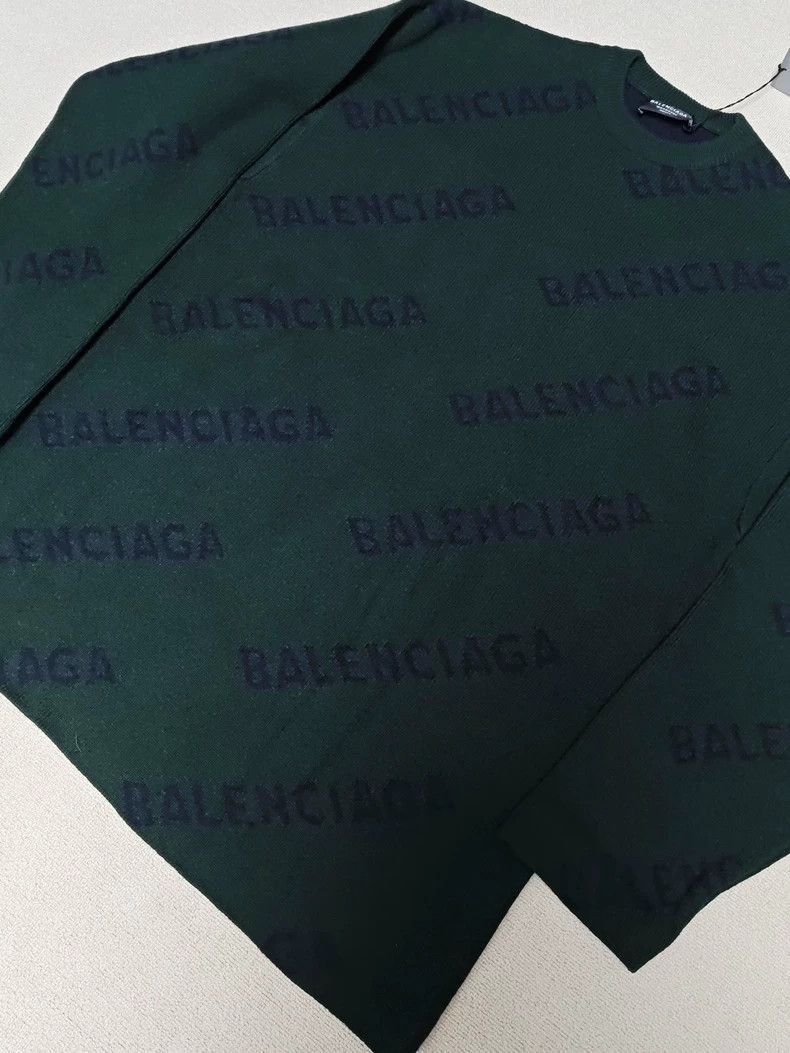 Balenciaga Balenciaga logo printed jacquard long sleeved knitted sweat Size US S / EU 44-46 / 1 - 4 Thumbnail
