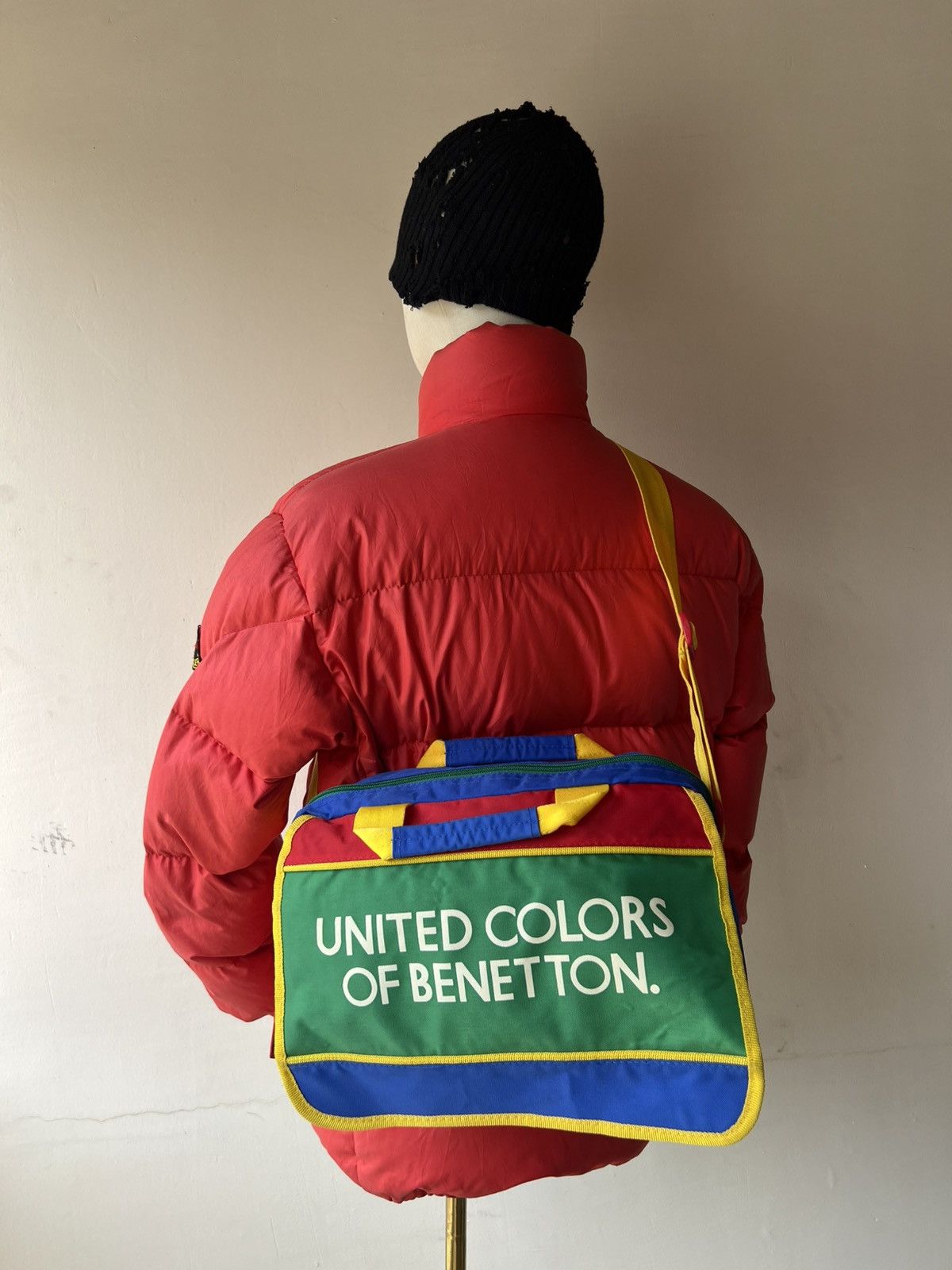 United Colors Of Benetton Vintage 90's Ucob Multi Colour Messenger Bag, Men's