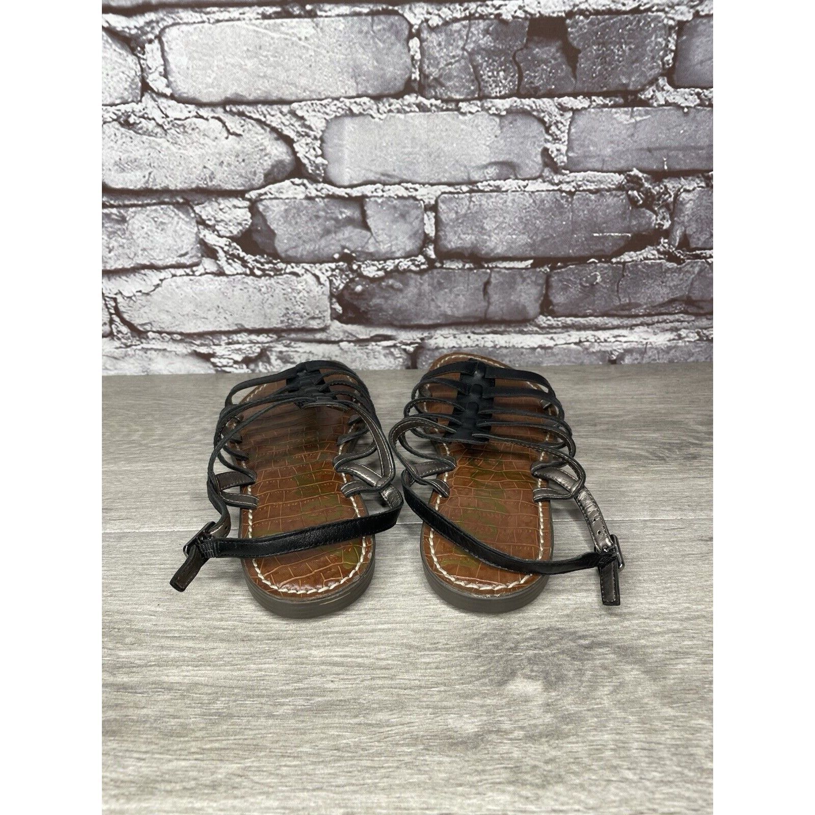 Sam Edelman Sam Edelman Garland Black Leather Slingback Thong Strappy Sa Size US 7.5 / IT 37.5 - 18 Thumbnail