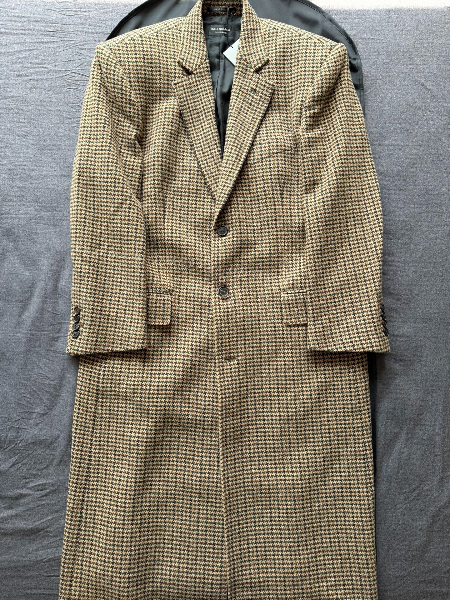 Balenciaga Balenciaga Houndstooth Long Coat Size S / US 4 / IT 40 - 1 Thumbnail