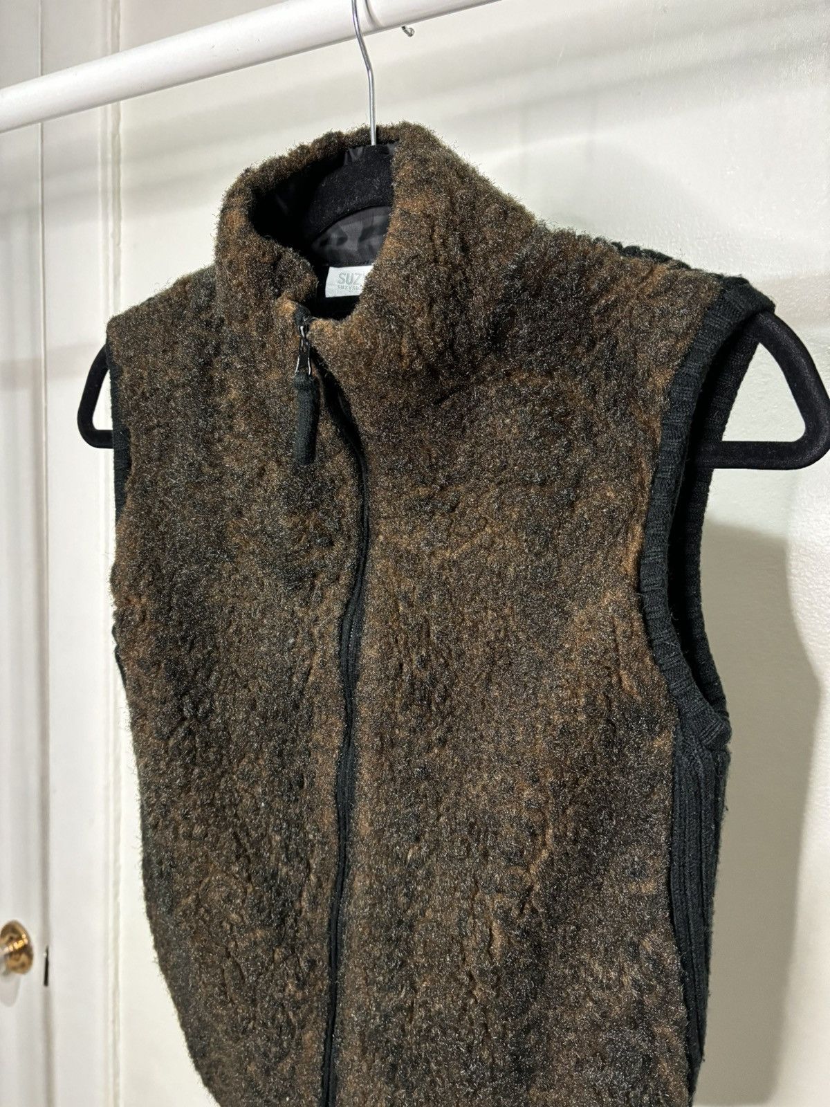 Vintage Vintage 1990s Brown Black Zip-Up Vest Size S / US 4 / IT 40 - 2 Thumbnail