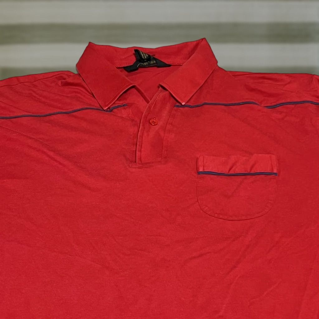 Van Heusen VINTAGE Van Heusen Polo Shirt Men’s XL Red 80s Short Sleeve Cotton Blend Regular Polo Mens Size US XL / EU 56 / 4 - 1 Thumbnail
