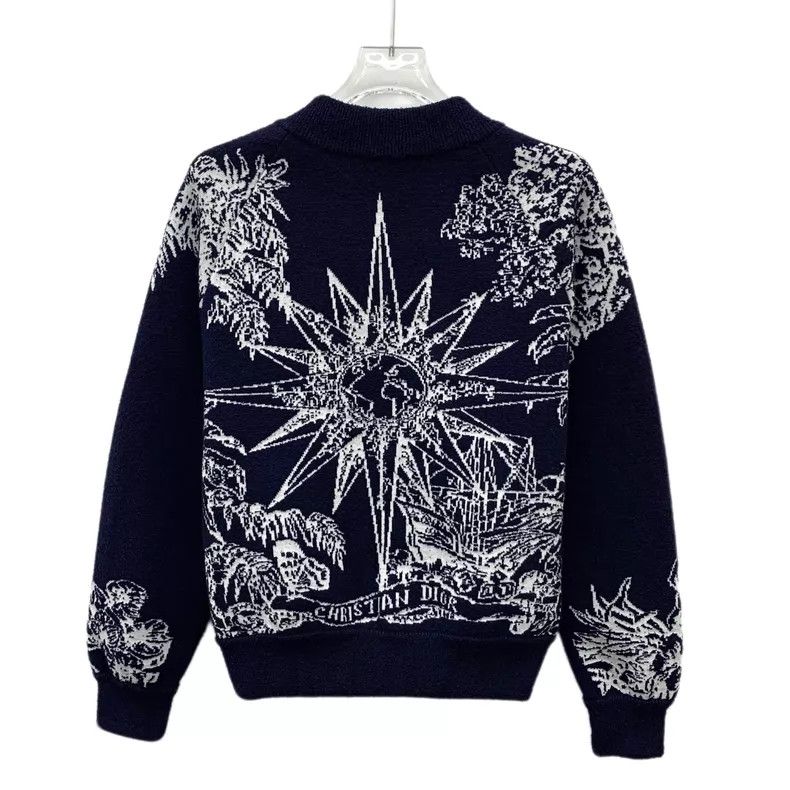 Dior Dior Dark blue pirate sailboat inlaid flower round neck zi Size XS / US 0-2 / IT 36-38 - 2 Thumbnail