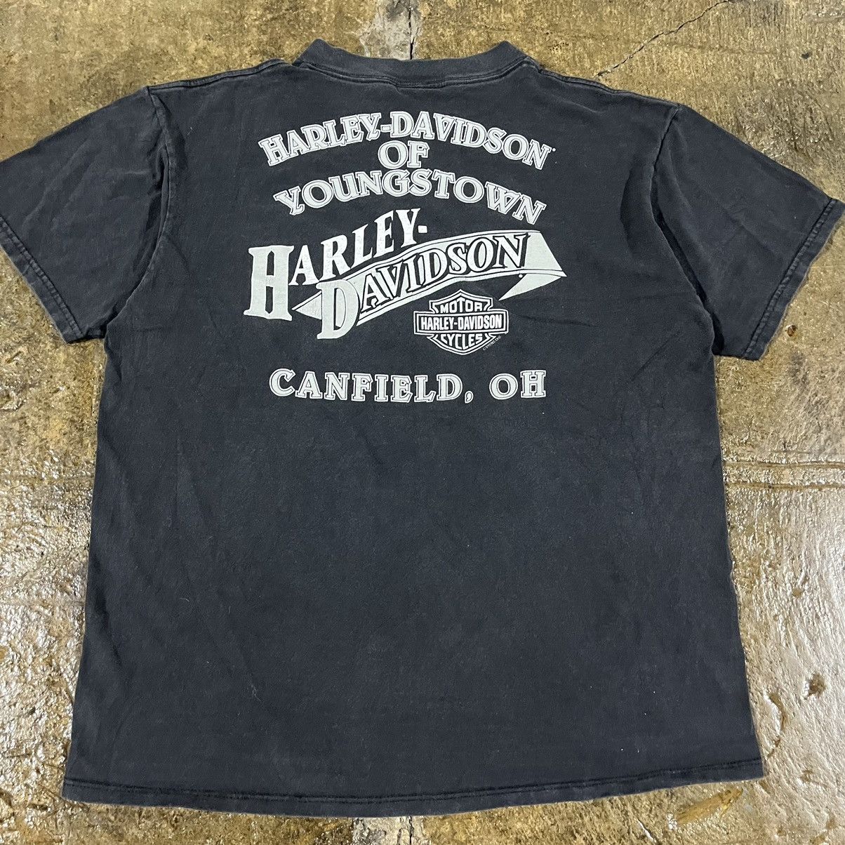 Harley Davidson × Vintage Crazy Vintage 90s Harley Davidson Eagle Biker Logo Tee Shirt Size US XL / EU 56 / 4 - 5 Thumbnail