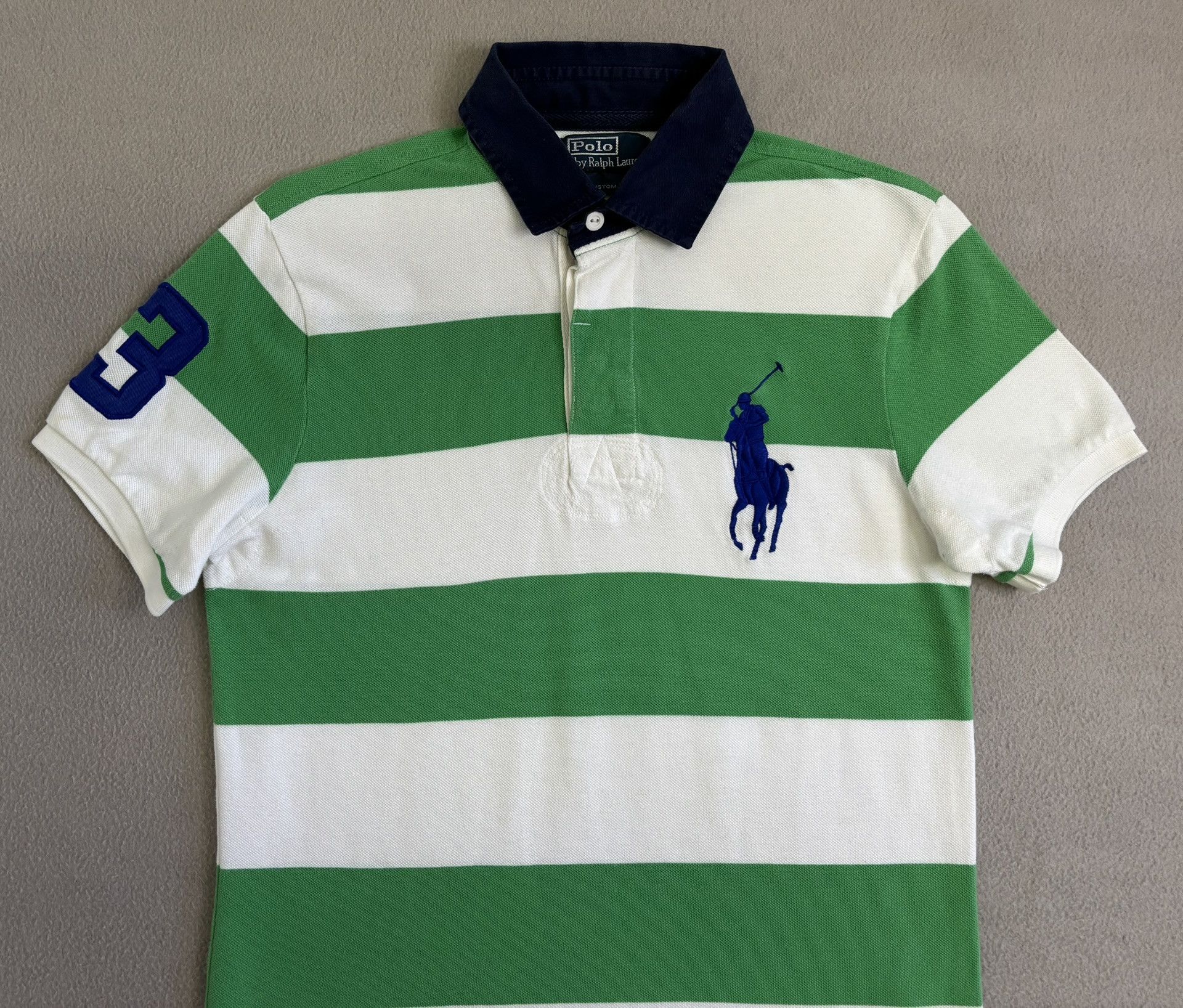 Polo Ralph Lauren Polo Ralph Lauren 3 Big Pony White Green Stripes Size US S / EU 44-46 / 1 - 6 Thumbnail