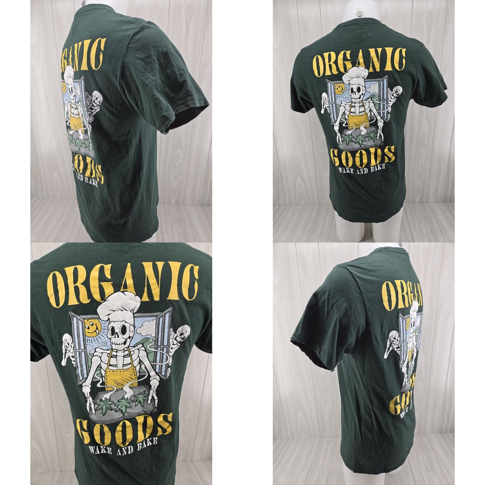 Vintage Eighty Eight Organic Goods Green T-Shirt Mens Size Medium Classic Fit Short Sleeve Round Neck Cotton Graphic Print Vintage No Size US M / EU 48-50 / 2 - 8 Thumbnail