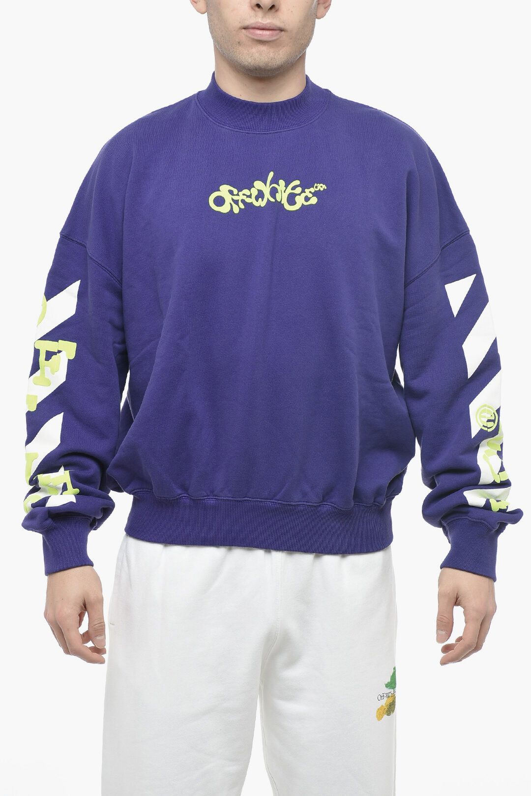 Image of Off White Og1Mm0424 Seasonal Crewneck Sweatshirt In Purple, Men's (Size Small)