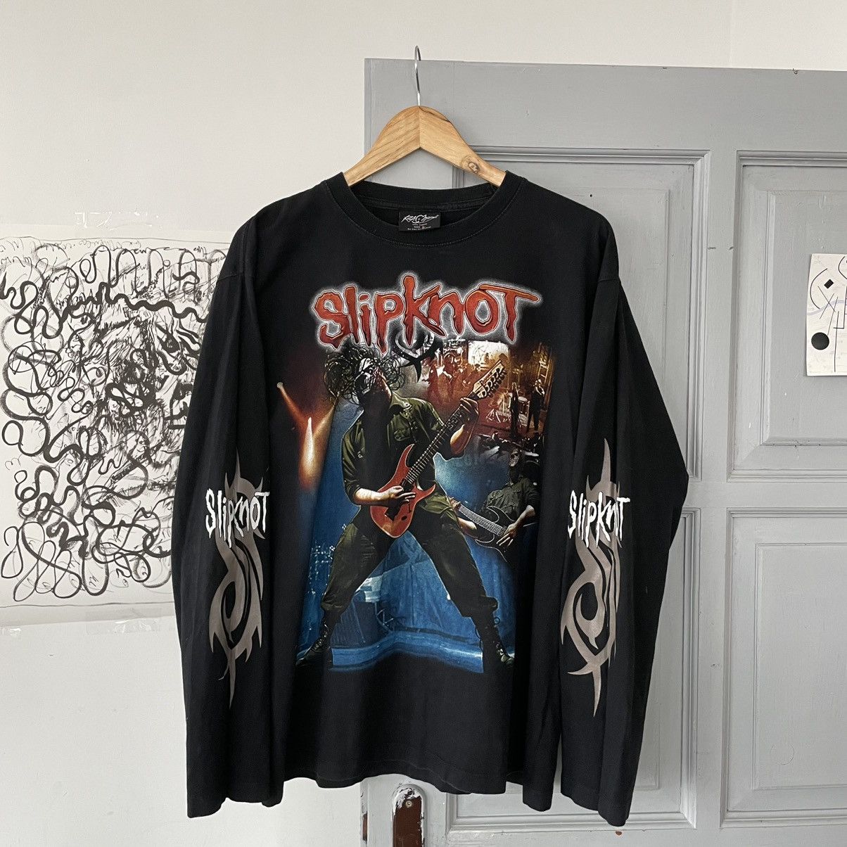 Band Tees × Vintage Vintage 00’s Slipknot Nu Metal Longsleeve T-shirt Y2k Size US L / EU 52-54 / 3 - 1 Thumbnail