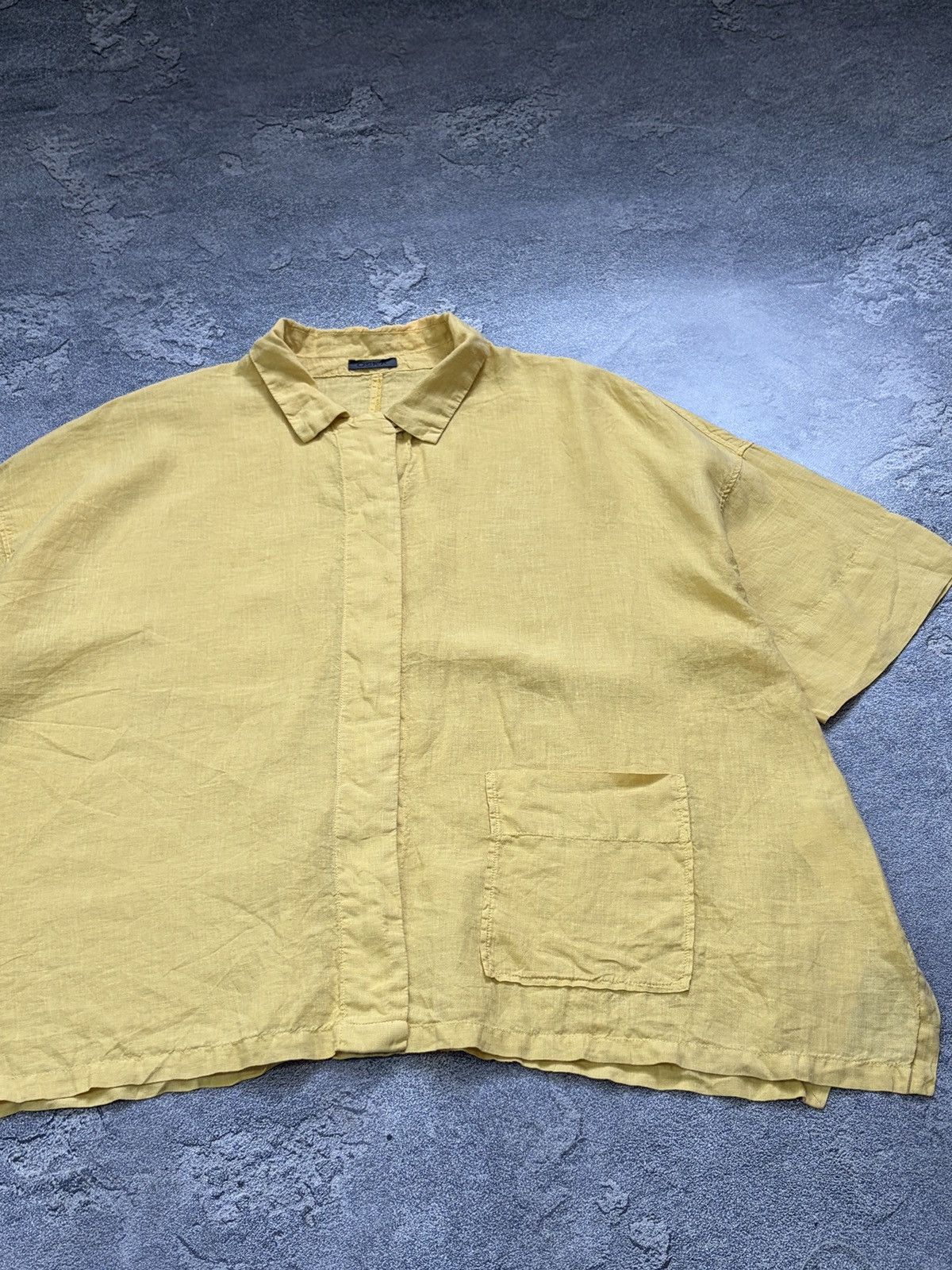 OSKA OSKA Yellow 100% Linen Oversized Boxy Shirt Blouse 3 L/XL Size L / US 10 / IT 46 - 9 Thumbnail