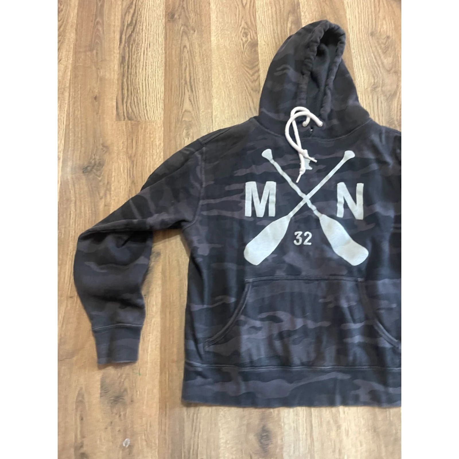Vintage Sota Clothing Hoodie Womens Small Black Camouflage Pullover Logo Casual Modern Regular Fit Size S / US 4 / IT 40 - 4 Thumbnail
