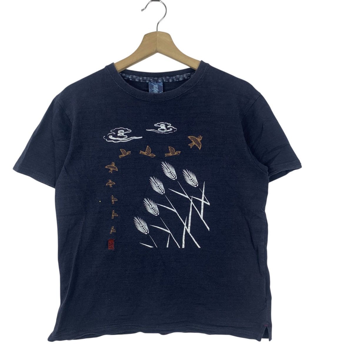 Vintage Vintage JAPAN TRADITIONAL POEM Lovely Sparrow Flying Tee Size US S / EU 44-46 / 1 - 5 Thumbnail