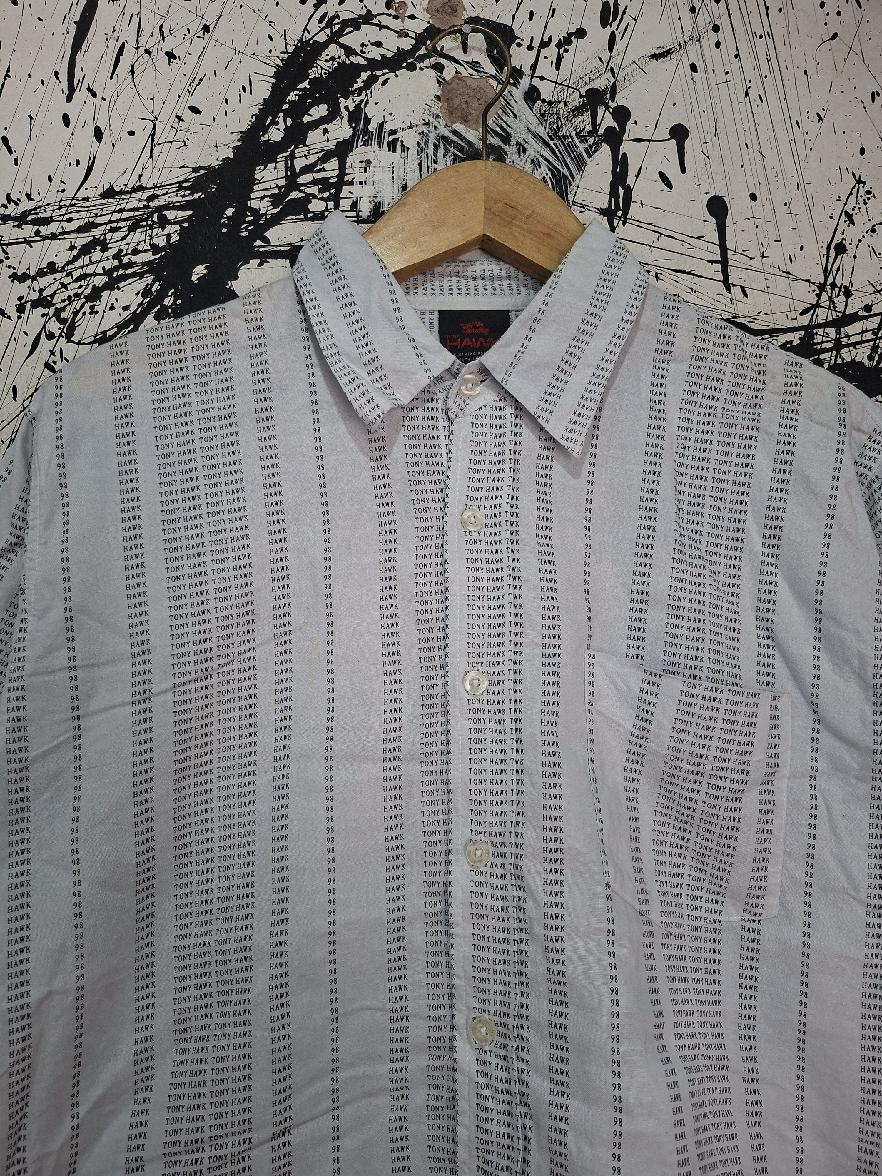 Tony Hawk TONY HAWK 98 SCRIPT SKATEBOARDER BUTTON UP SHIRT Size US L / EU 52-54 / 3 - 3 Thumbnail