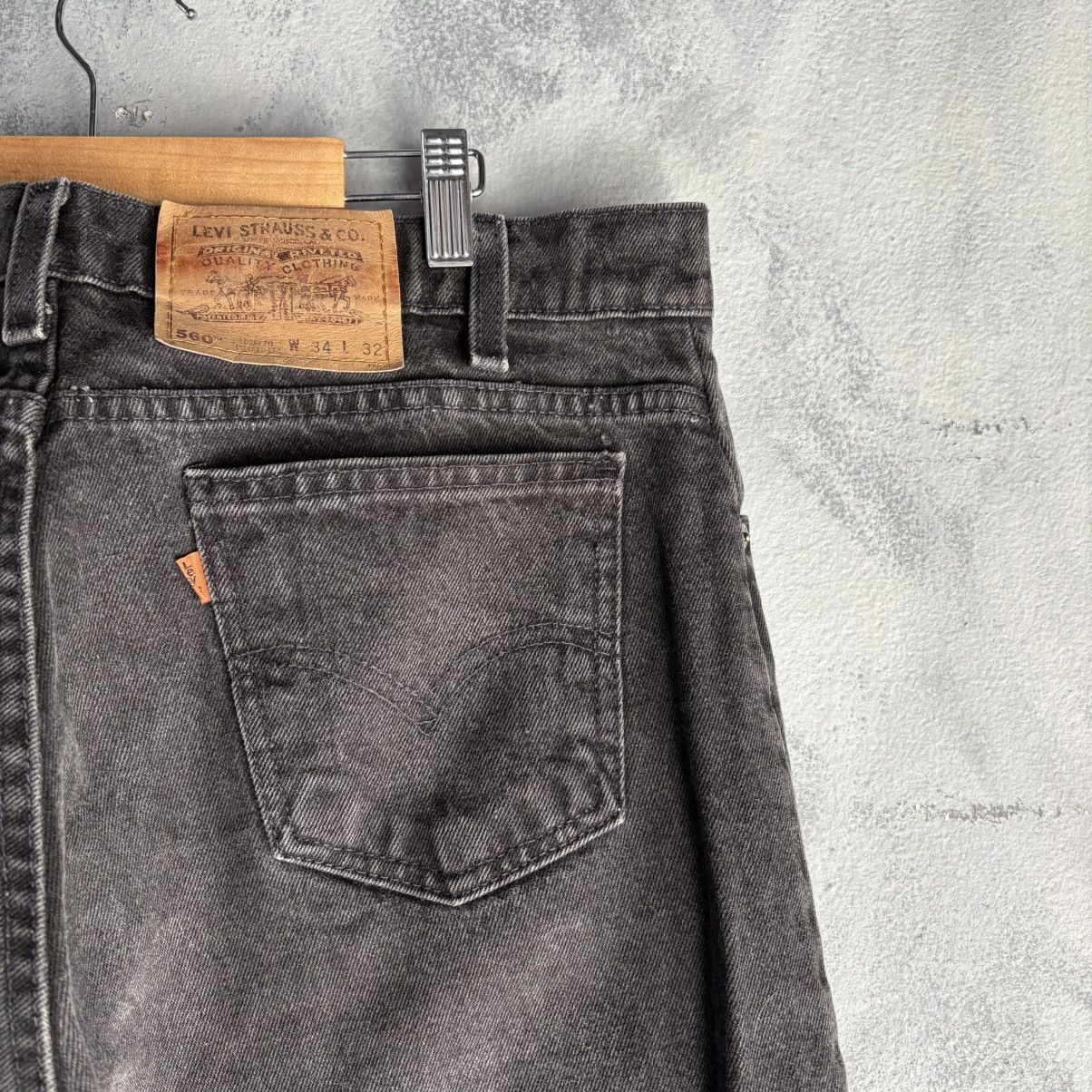 Levi's Vintage 90s Levi’s 560 Orange Tab Loose Black Denim Jeans 34 Size US 34 / EU 50 - 4 Thumbnail