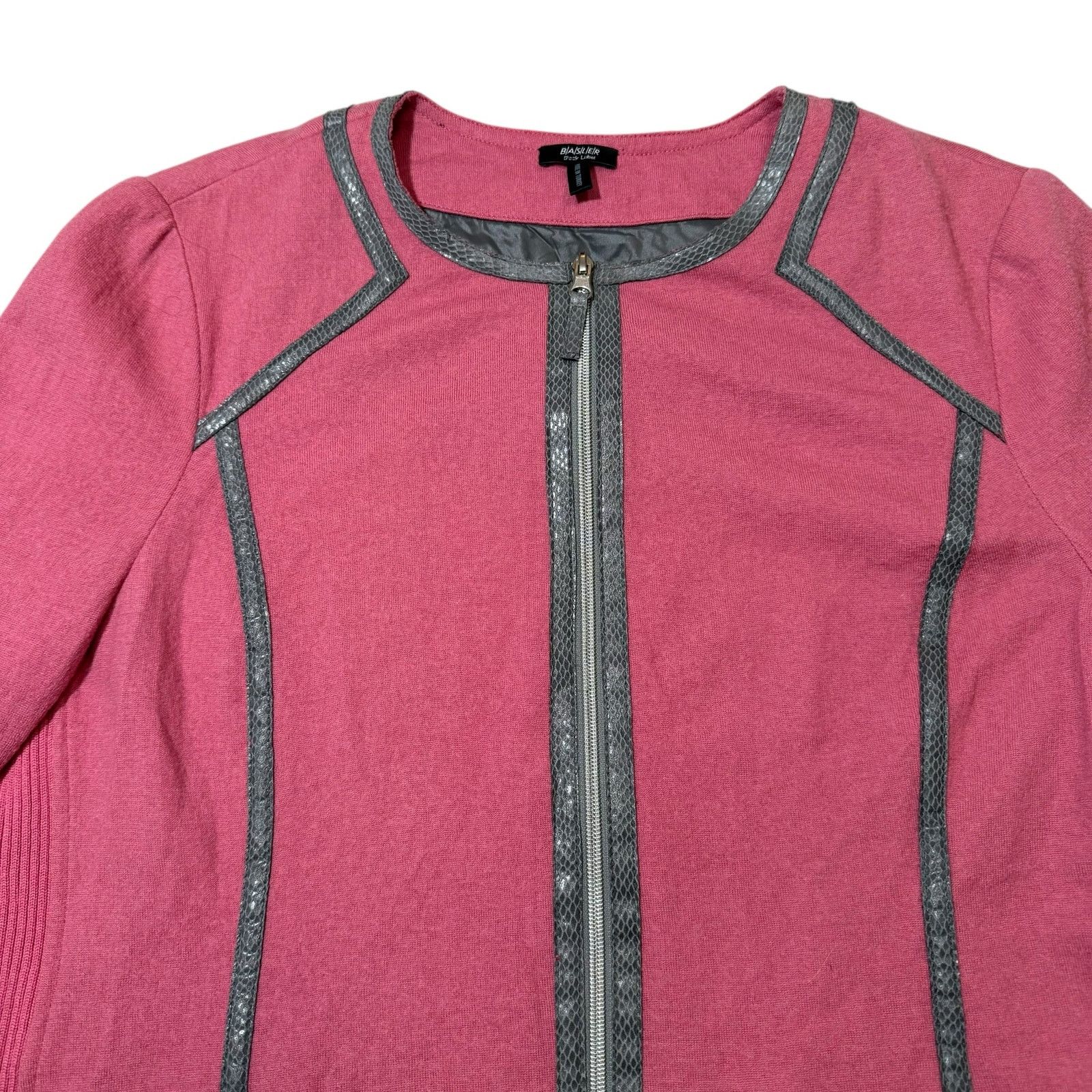 Other Basler Black Label Wool Jacket Zip Up Pink Gray Trim Size 44 Size XL / US 12-14 / IT 48-50 - 4 Thumbnail