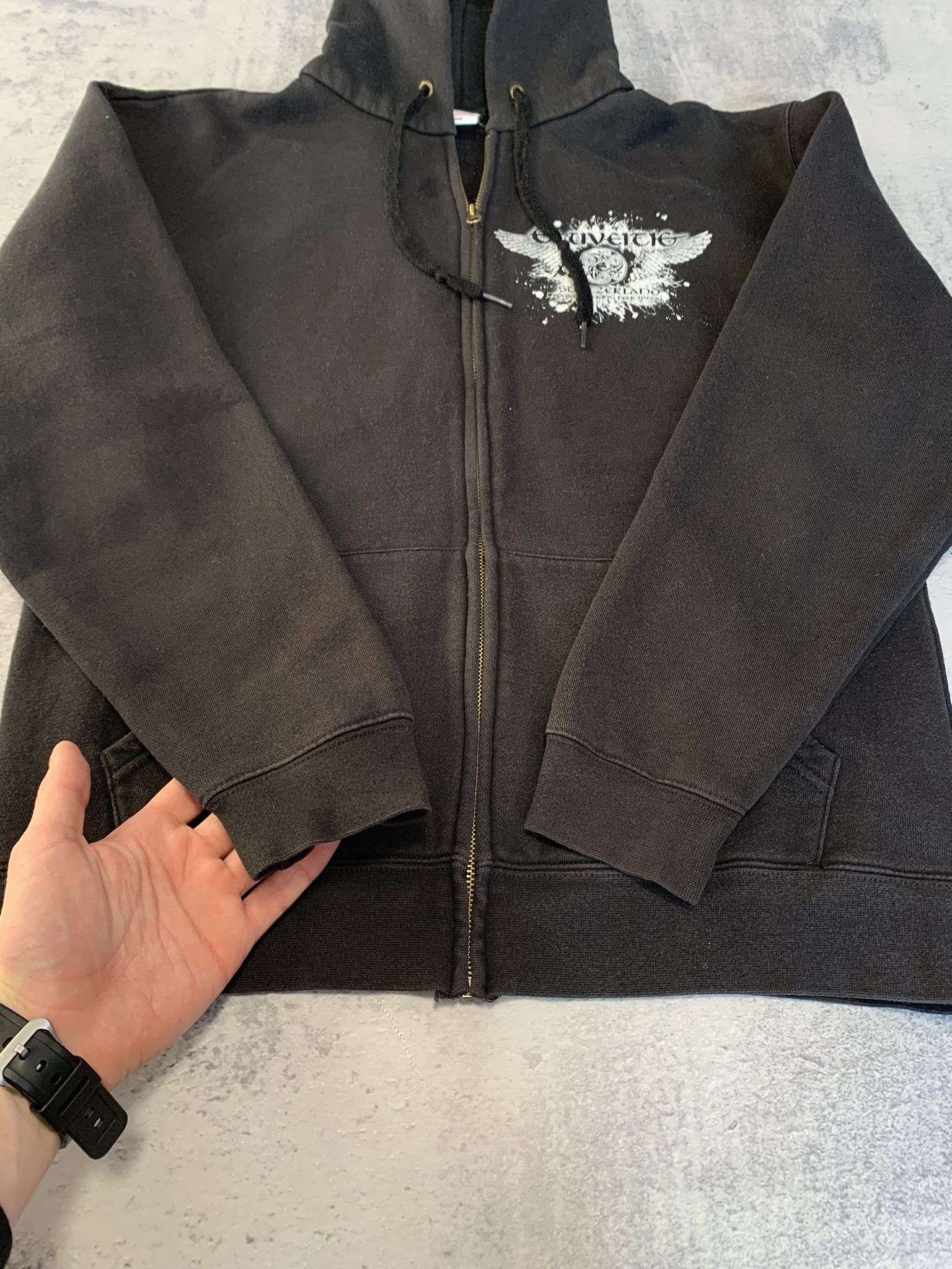 Fruit Of The Loom VTG ELUVEITIE PURE F**KING FOLK METAL Faded Zip Up Hoodie Size US M / EU 48-50 / 2 - 8 Thumbnail