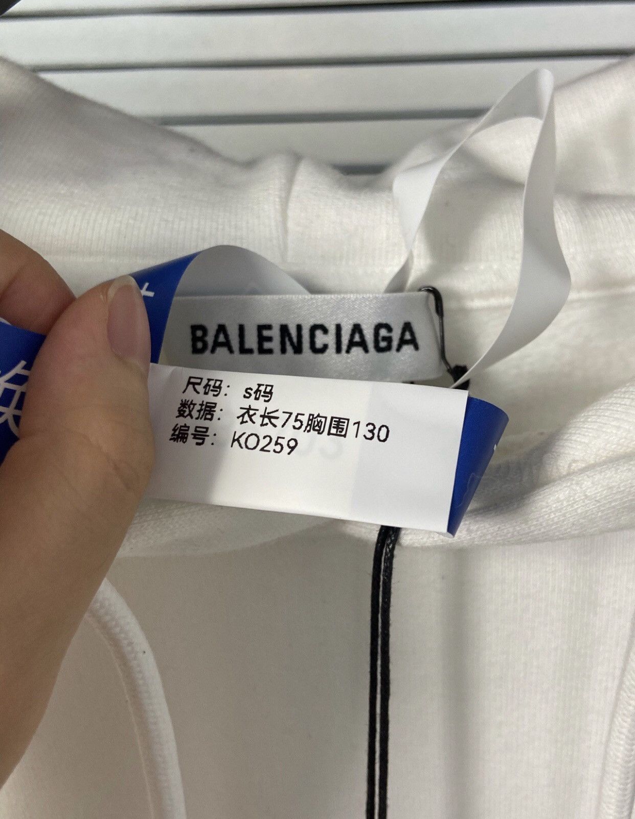 Balenciaga Balenciaga Crown Wheat Ear Logo Letter White Hoodie Size US S / EU 44-46 / 1 - 8 Thumbnail