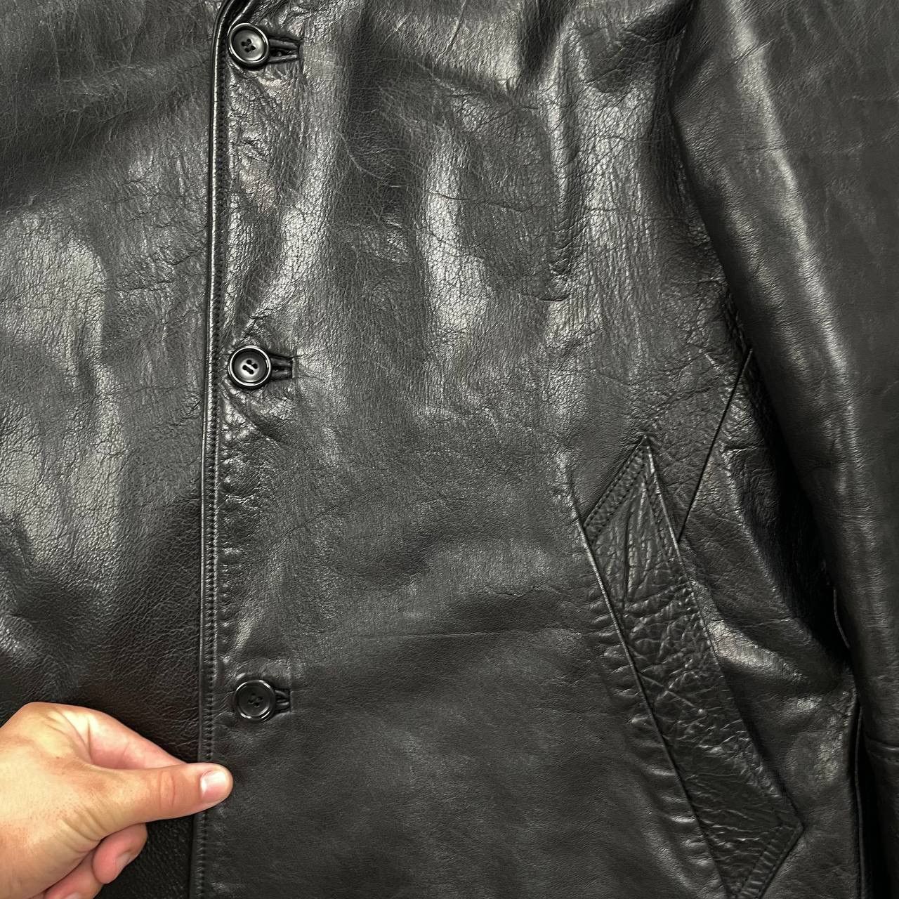 Kenzo Vintage Kenzo Homme Mid-Length Calf Leather Jacket Black L Size US L / EU 52-54 / 3 - 13 Thumbnail