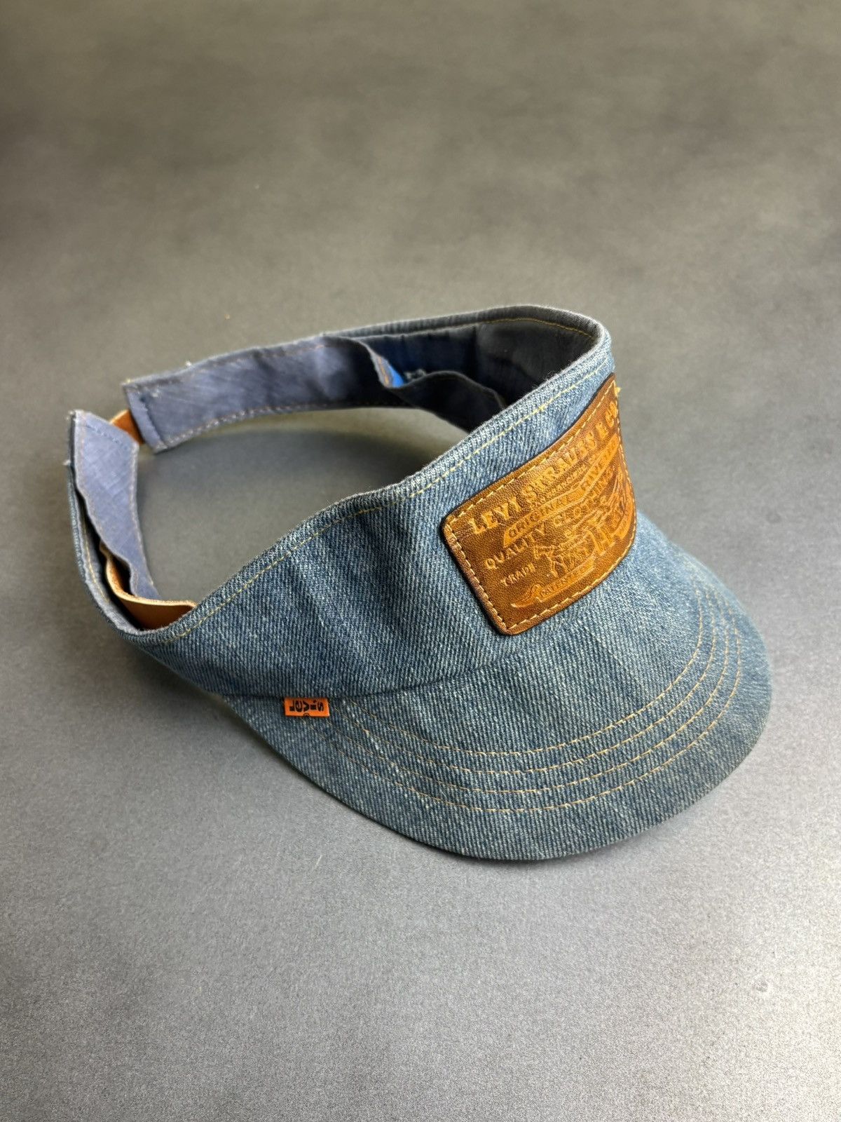 Levi's 1970s Levi's Orange Tab Hat 70s Vintage Levis Denim Visor US Size ONE SIZE - 5 Thumbnail