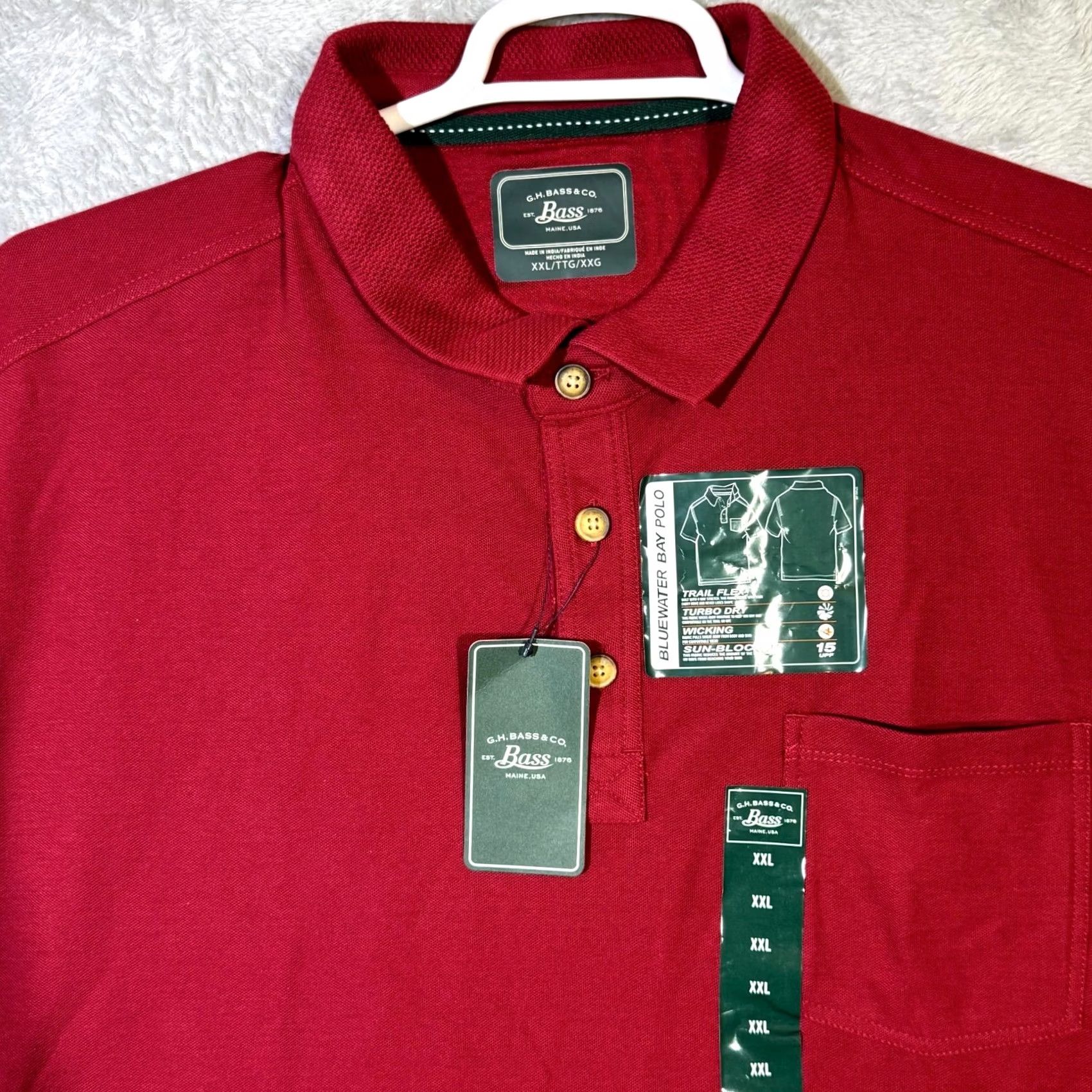 Vintage VINTAGE G.H. Bass & Co. Men’s Polo Shirt 2XL Red Cotton Short Sleeve Golf Polo Shirt Size US XXL / EU 58 / 5 - 4 Thumbnail
