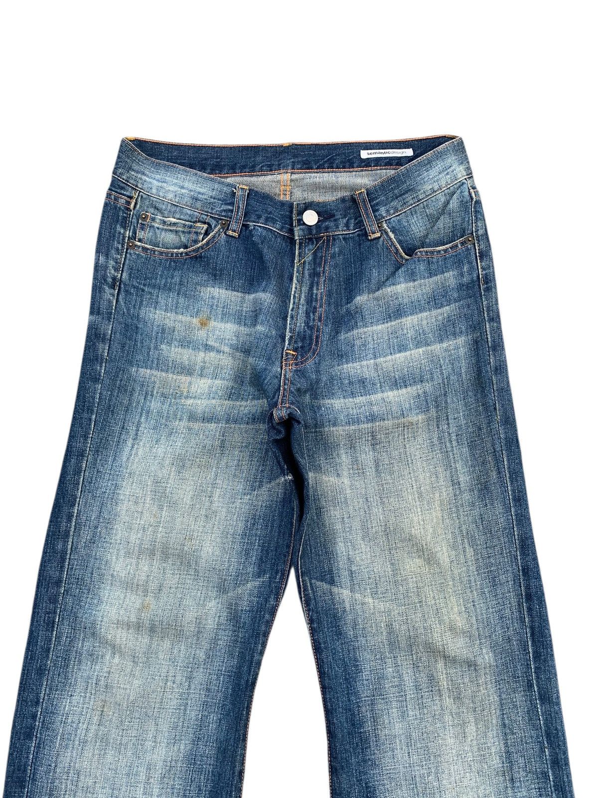 semanticdesign FLARE SEMANTIC DESIGN RUSTY JAPANESE DISTRESSED DENIM Size US 31 - 5 Thumbnail
