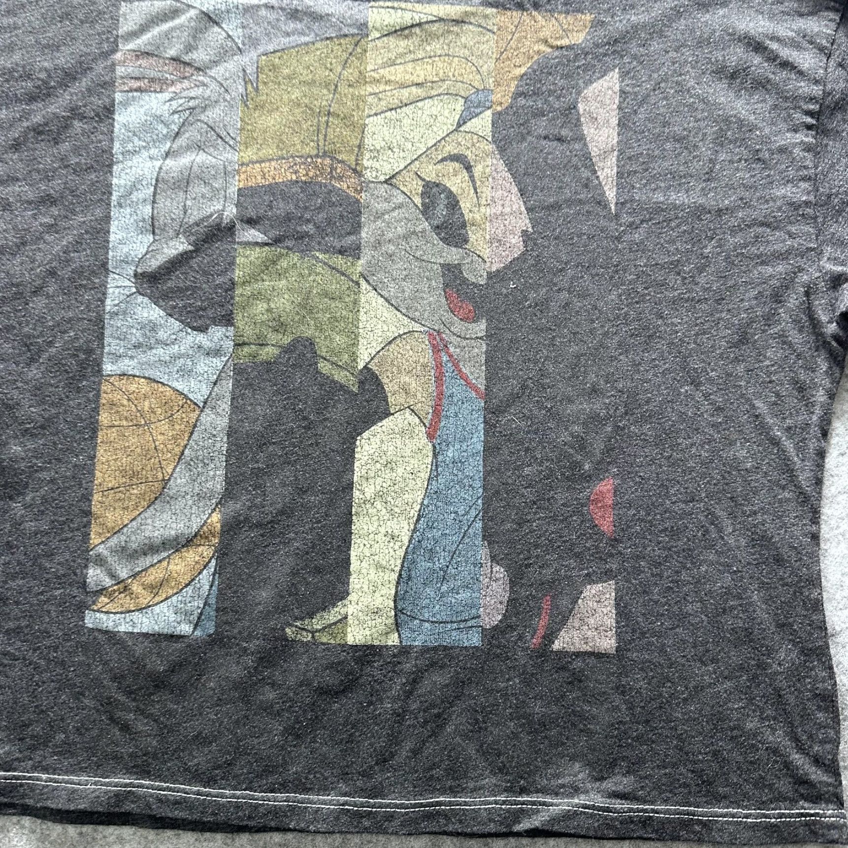 Vintage Looney Tunes Shirt Pocket Graphic Tee Cartoon Tweety Bugs Bunny XL Gray Mens Size US XL / EU 56 / 4 - 5 Thumbnail