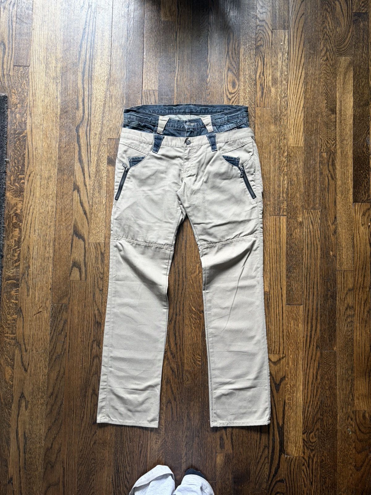 PPFM PPFM Double waisted khaki dark wash denim jeans Size US 32 / EU 48 - 1 Thumbnail