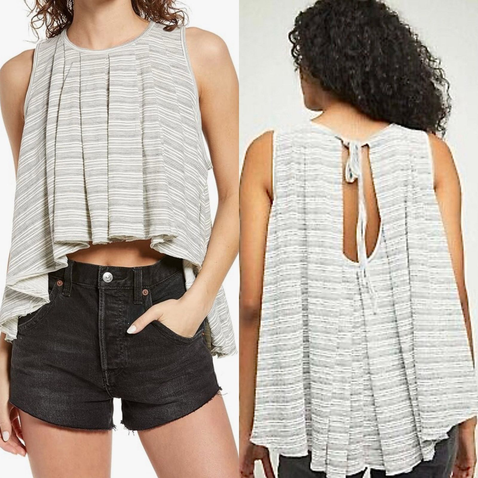 Free People Free People Turn it Up Striped High-low Tank Top SMALL NWT Size S / US 4 / IT 40 - 1 Thumbnail