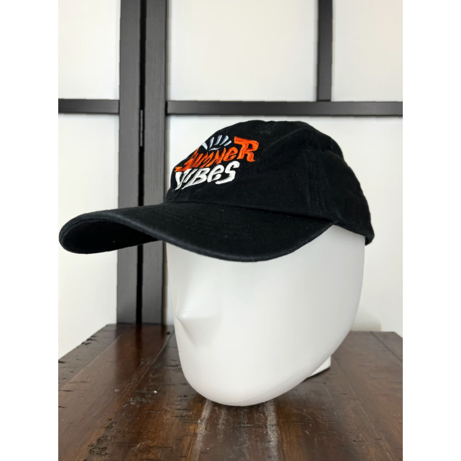 Forever 21 FOREVER 21 Hat Cap Strap Back Adult Black Summer Beach Embroidered Print D Size ONE SIZE - 4 Thumbnail