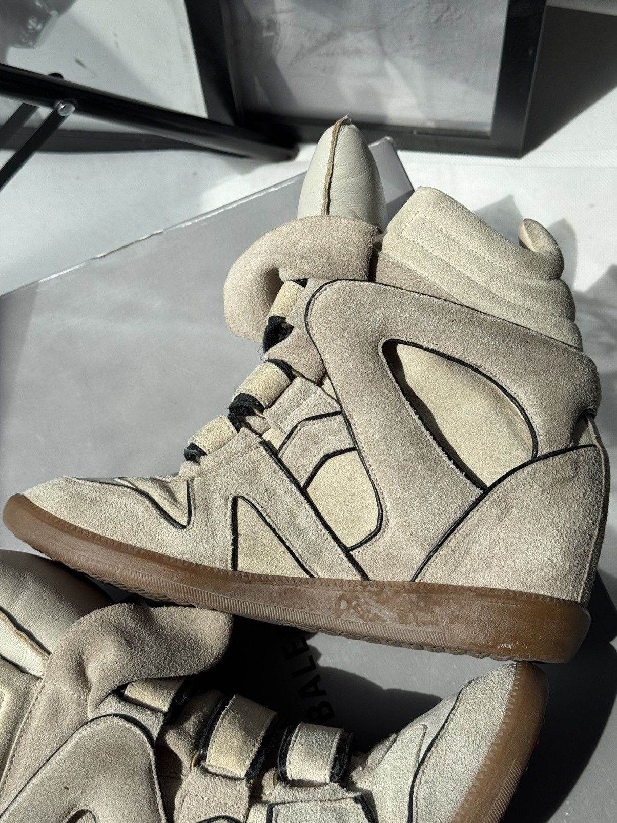 Isabel Marant Rare Isabel Marant Bekett sneakers shoes beige Suede Wedge Size US 8 / IT 38 - 14 Thumbnail