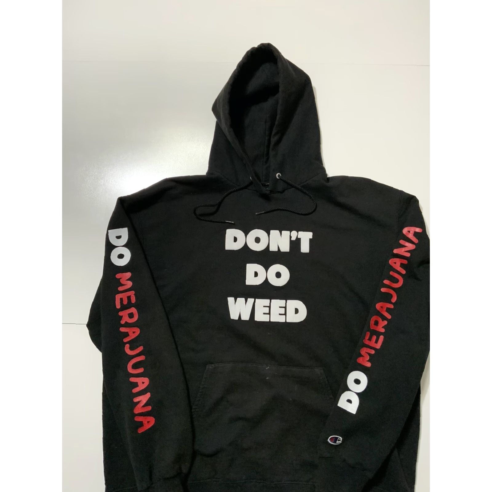 Champion VINTAGE Champion X Merajuana Dont Do Weed Puff Print Black Sweatshirt Hoodie XL Mens Size US XL / EU 56 / 4 - 3 Thumbnail