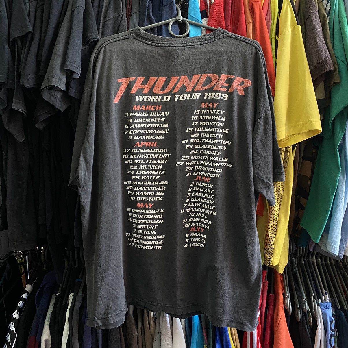 Band Tees × Vintage Vintage Thunder World Tour 1998 distressed rock band tee Size US XL / EU 56 / 4 - 2 Thumbnail